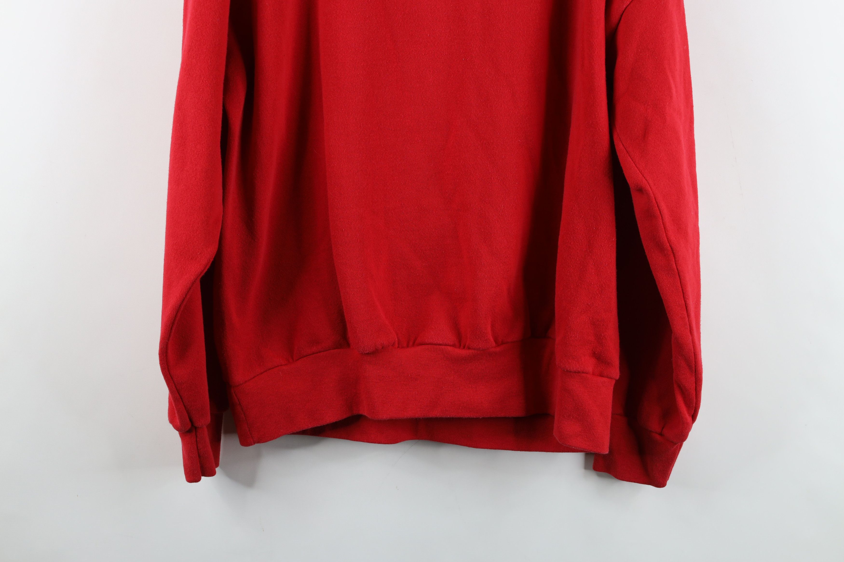 Vintage Vintage 90s Streetwear Blank Crewneck Sweatshirt Red USA Size US XL / EU 56 / 4 - 11 Thumbnail