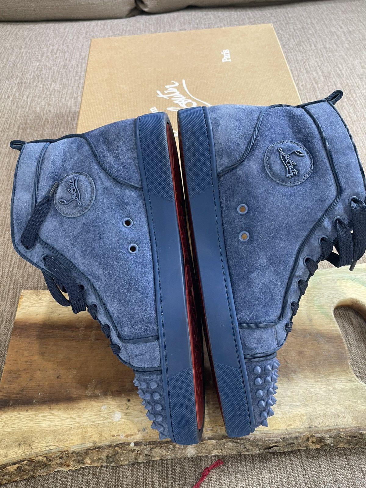 Christian Louboutin Christian Louboutin Lou Spikes Orlato Flat Veau Velours Size US 12 / EU 45 - 9 Thumbnail