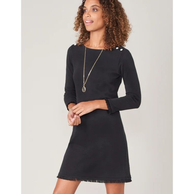 Vintage Spartina 449 Black MILA Fringe Dress Boat Neck Size S / US 4 / IT 40 - 8 Thumbnail