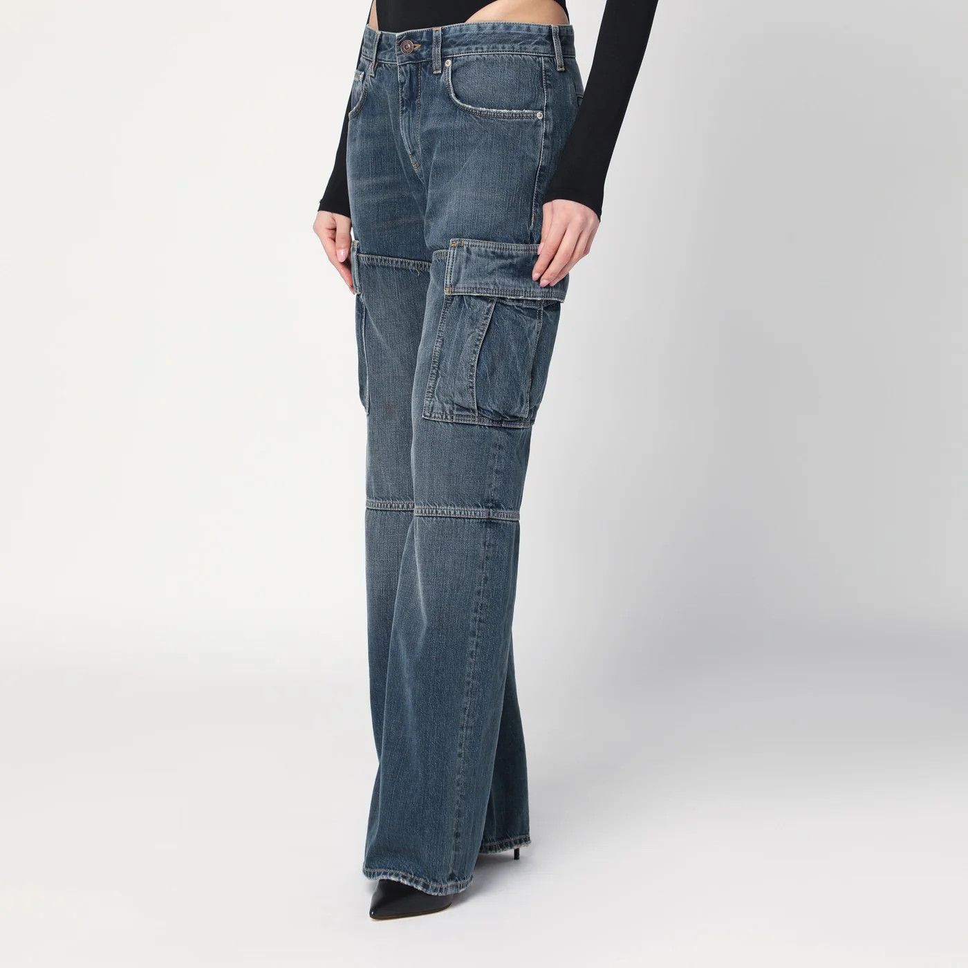 Balenciaga o1d2blof0426 Cargo Regular Jeans in Blue Size 25" / US 0 / IT 36 - 2 Thumbnail