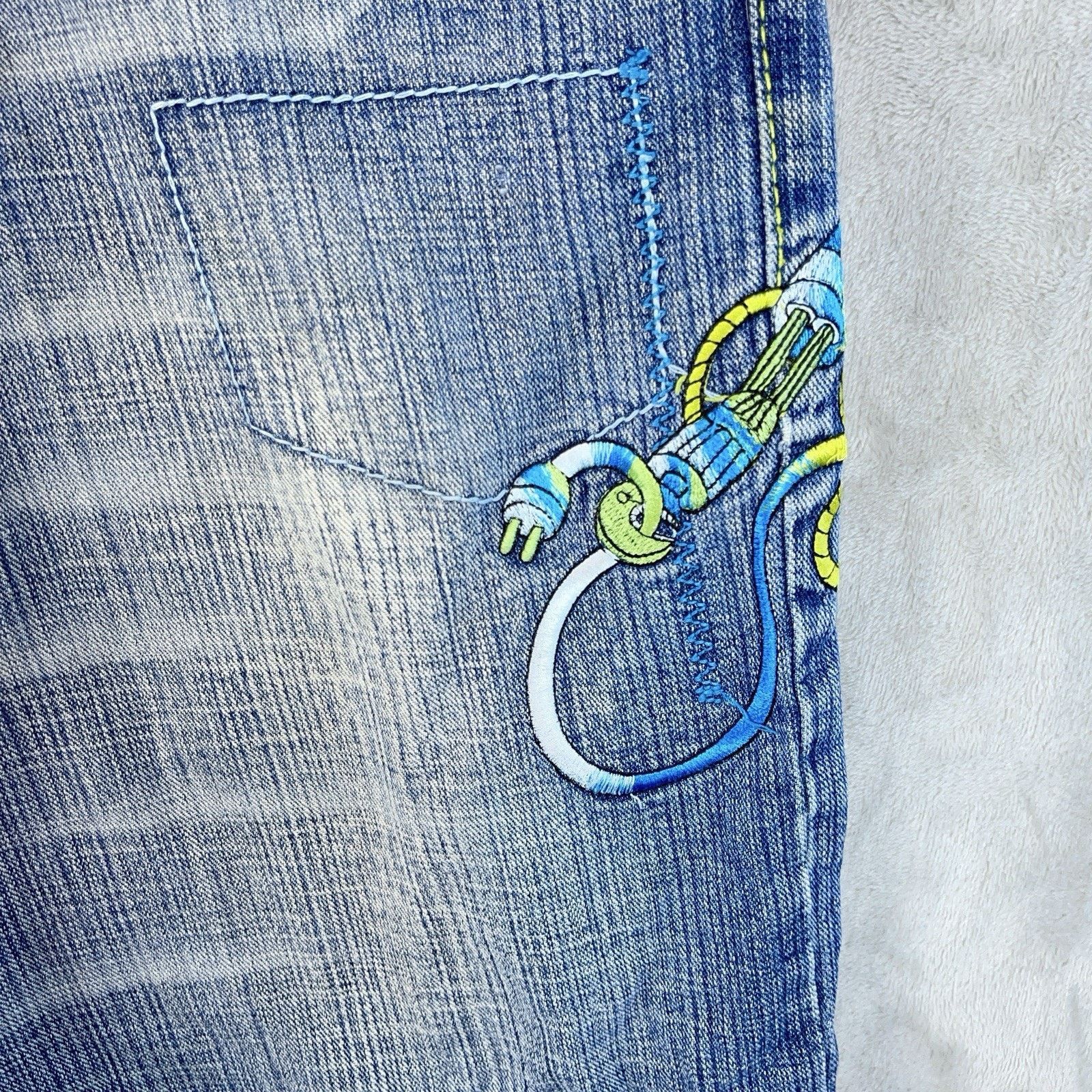 Other Y2K Miskeen Originals Baggy Robot Denim Shorts Mens 40 Size US 40 / EU 56 - 5 Thumbnail