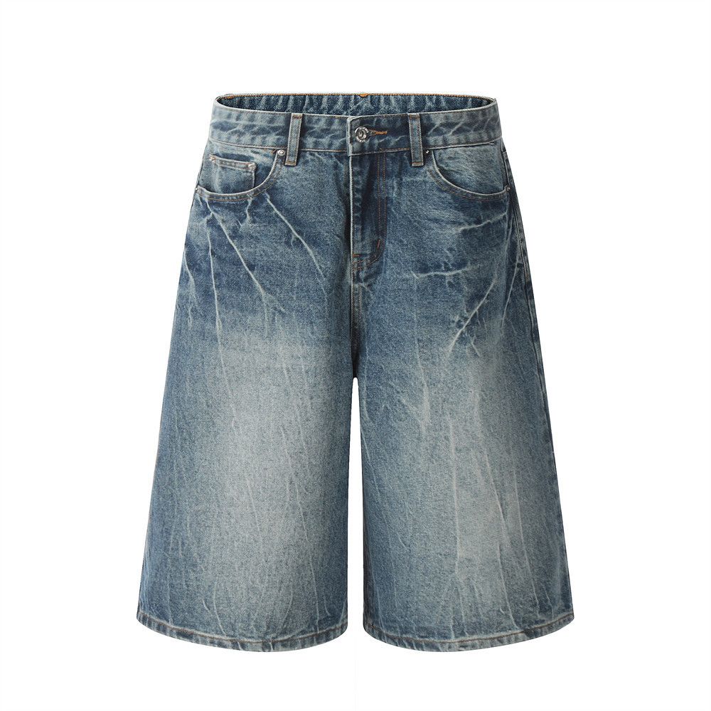 Japanese Brand × Vintage Punk washed men's distressed casual cargo denim shorts Size US 32 / EU 48 - 1 Thumbnail