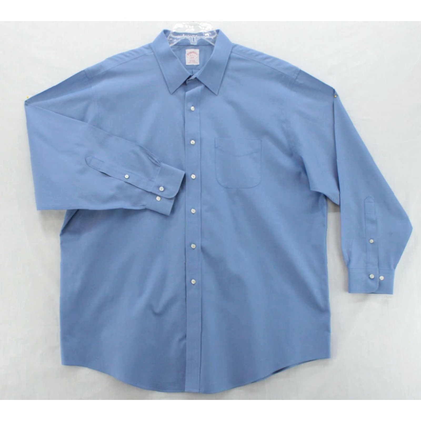 Brooks Brothers Brooks Brothers Dress Shirt Mens 18 4/5 Blue Non-Iron Cotton Preppy Stylish Shirt Size 46R - 2 Thumbnail