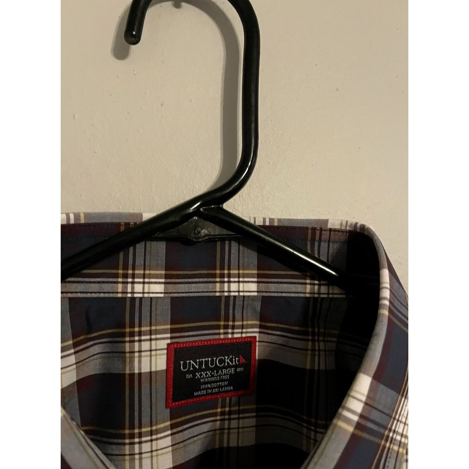UNTUCKit UNTUCKit Barossa Multicolor Plaid L/S Button-Up Dress Shirt Mens 3XL Regular Knit 100% Cotton Size 48R - 4 Thumbnail