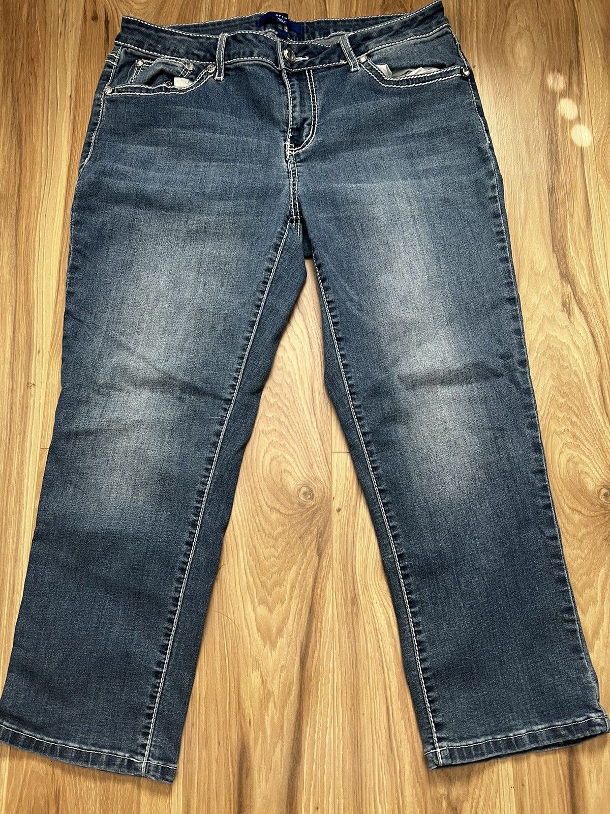 Affliction × Vintage Women’s Rhinestone Jeans Size 32" / US 10 / IT 46 - 1 Thumbnail