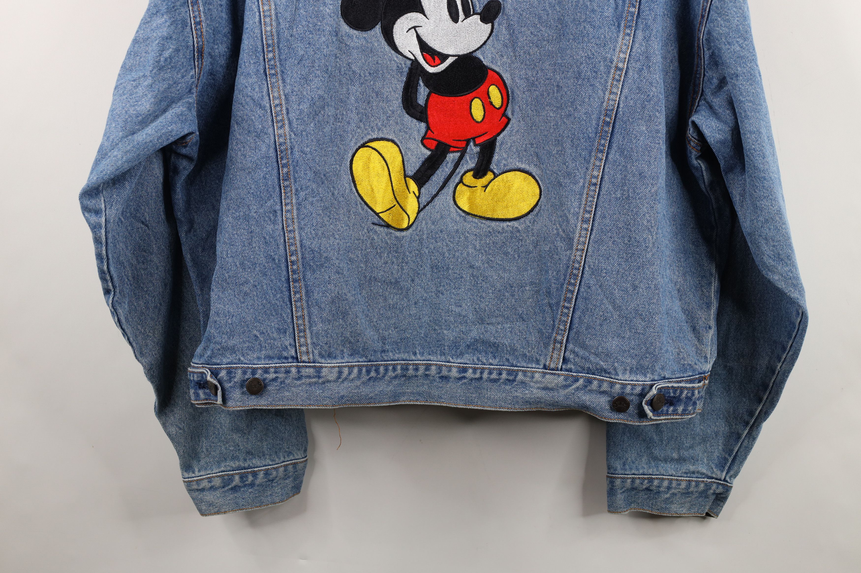 Disney Vintage 90s Disney Mickey Mouse Denim Jean Trucker Jacket Size US XXL / EU 58 / 5 - 15 Thumbnail