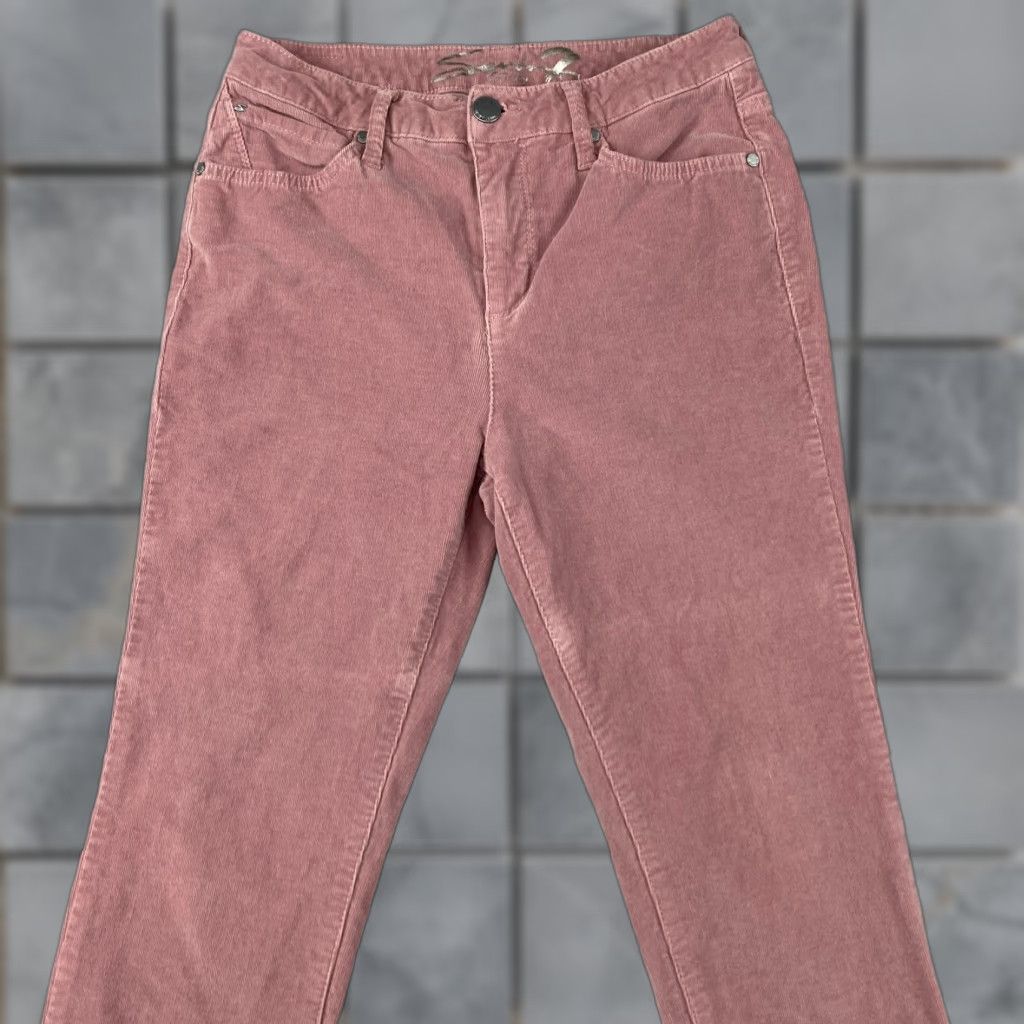 Vintage VINTAGE Seven7 Corduroy Pants Womens 8 Pink Ultra High Rise Skinny Stretch Pockets Size 30" / US 8 / IT 44 - 1 Thumbnail