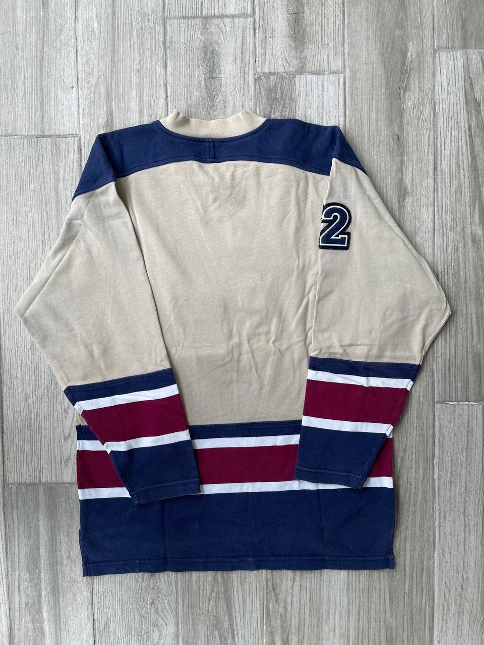 Nike Vintage Nike Lace-Up Hockey Sweatshirt – Beige / Navy Size US XL / EU 56 / 4 - 2 Thumbnail