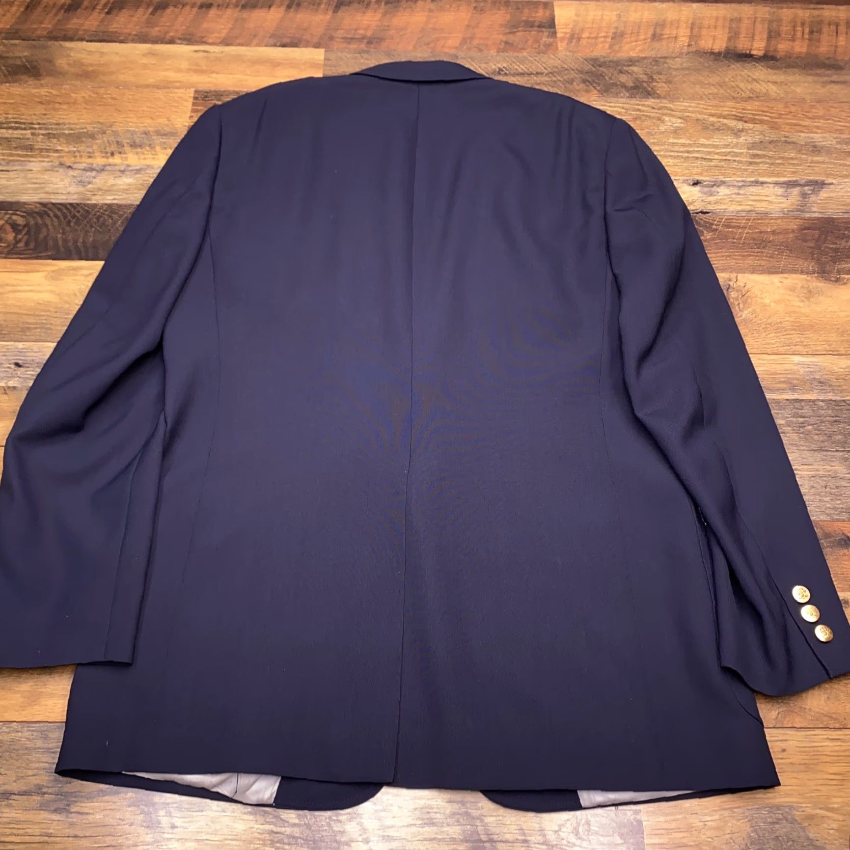 Hart Schaffner Marx Vintage Hart Schaffner Marx Sport Coat 42 Long Navy Gold Buttons Blazer Big? Size 42R - 2 Thumbnail