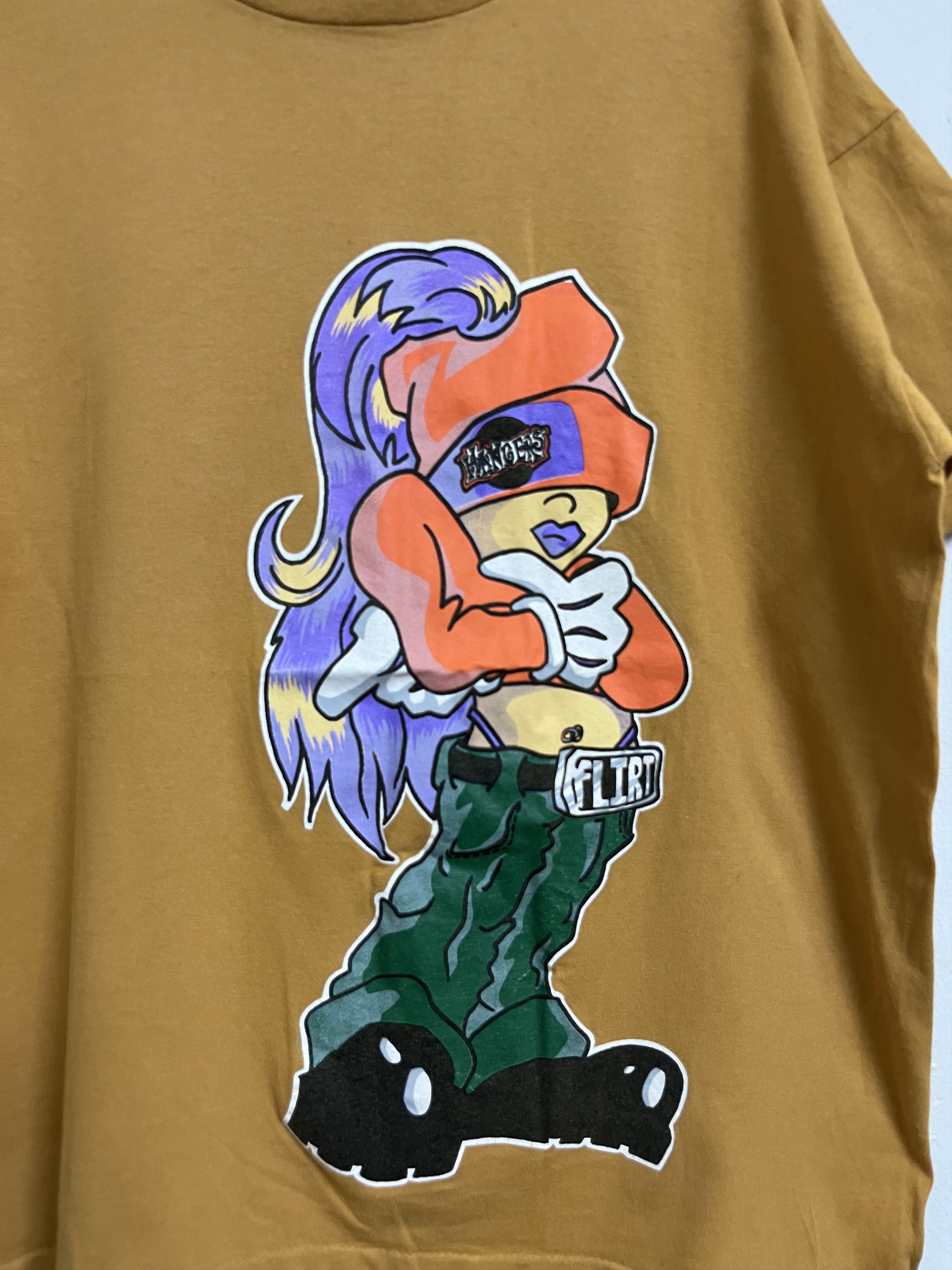 Vintage 🔥 90s HANGERS SKATE FLIRT Single Stitched Tee Size US M / EU 48-50 / 2 - 2 Thumbnail