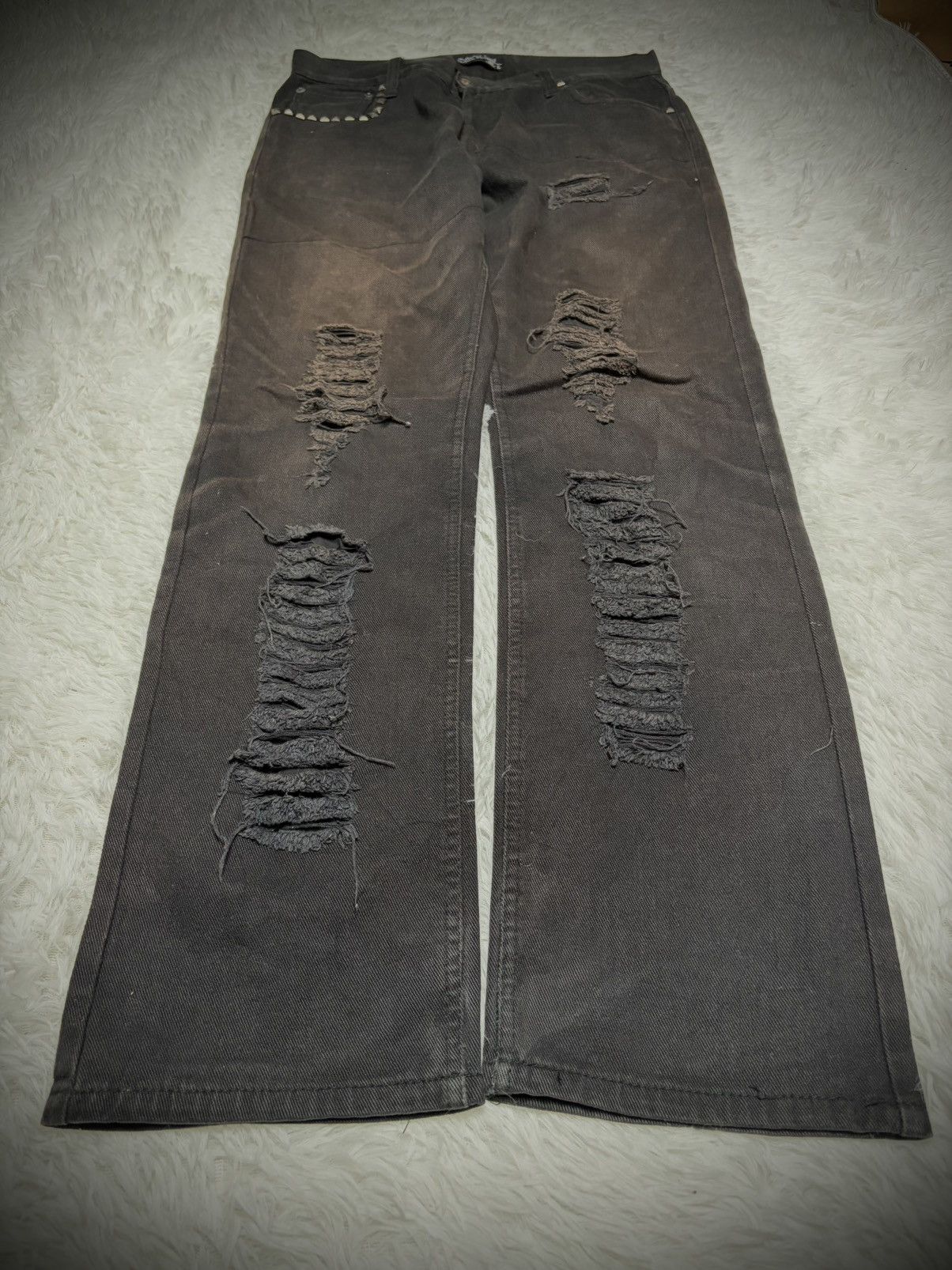 Hysteric Glamour Punk Clone Devgru studded distressed jeans Size US 32 / EU 48 - 2 Thumbnail