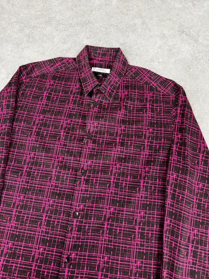 Versace SS2012 Versace Black & Pink Abstract Checkered Shirt Size US M / EU 48-50 / 2 - 5 Thumbnail