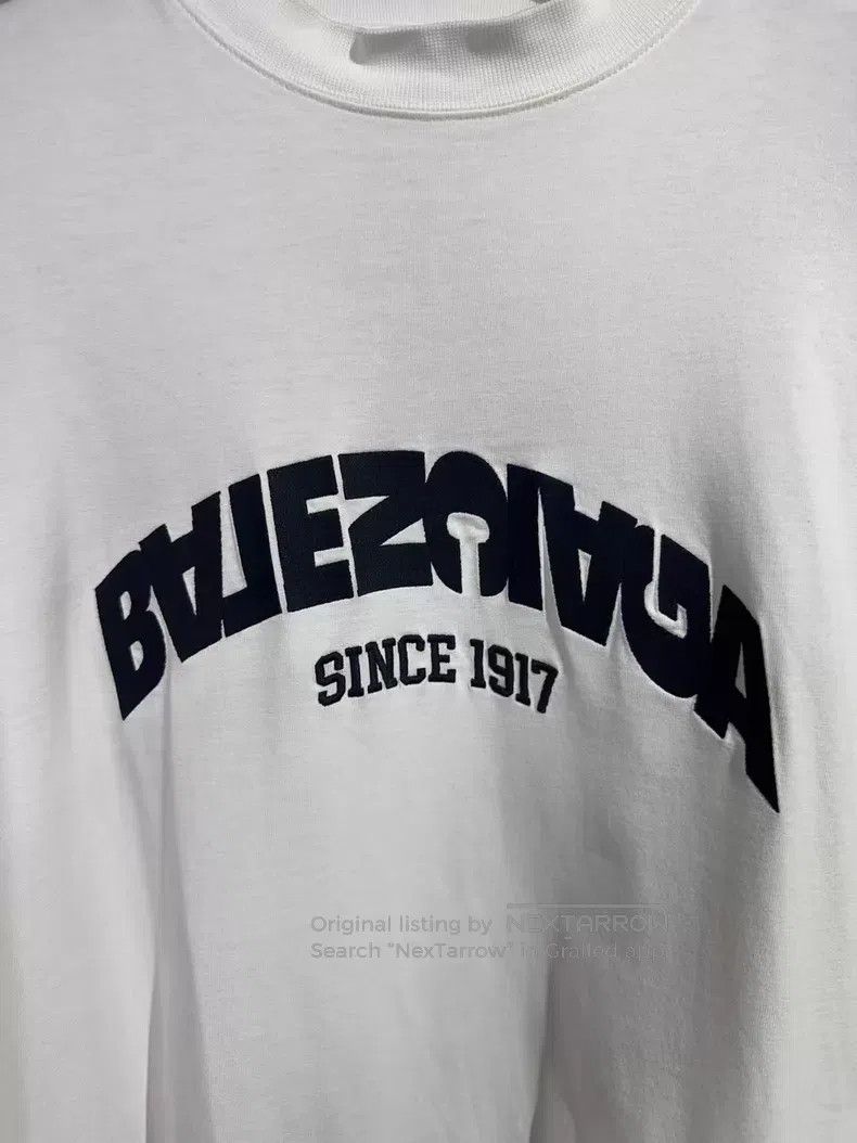 Balenciaga Balenciaga Embroidered Reversed Letter Logo Short Sleeve Size US L / EU 52-54 / 3 - 3 Thumbnail