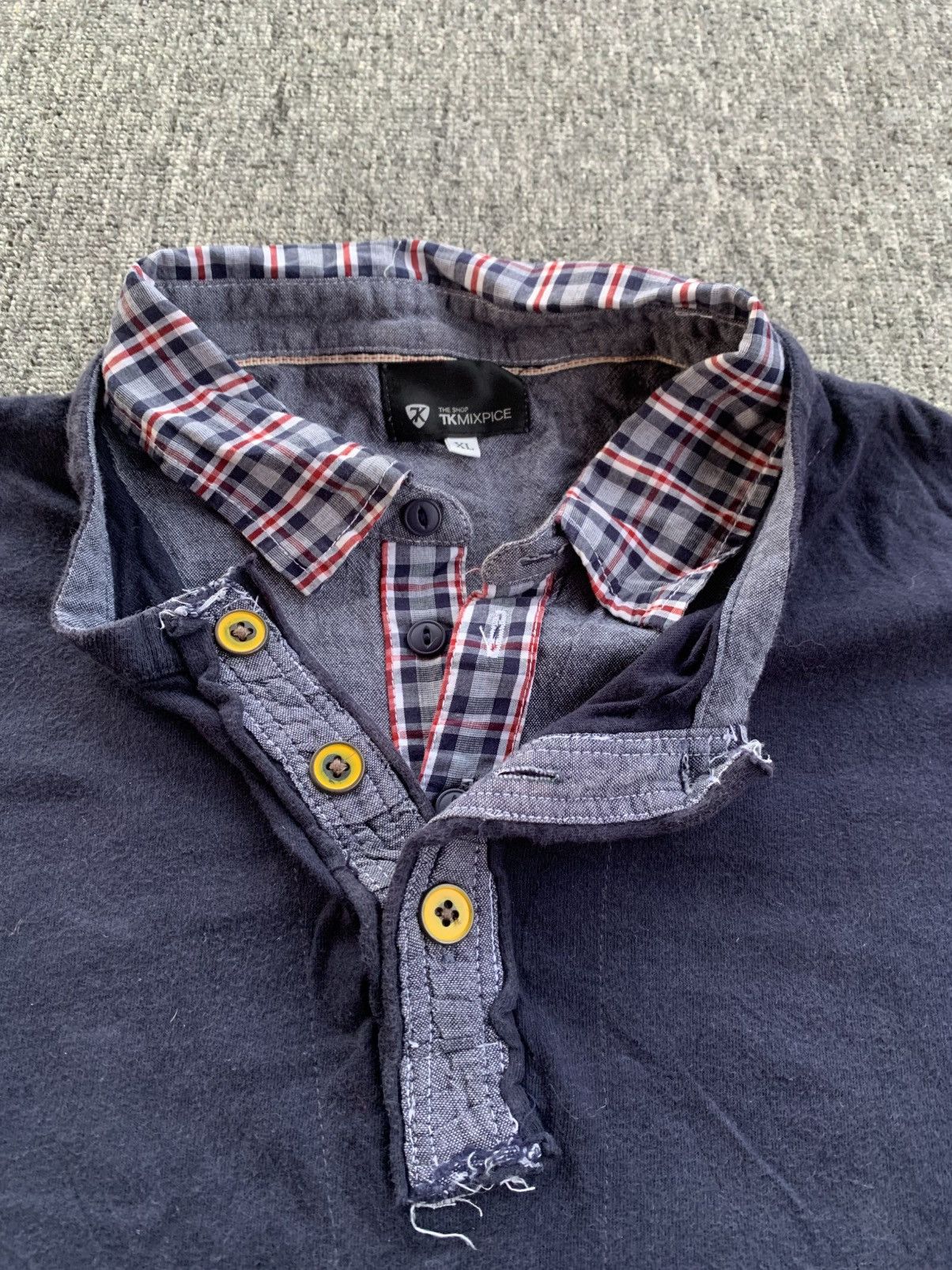 Takeo Kikuchi Tkmixpice Crazy Double Layer Distressed Polo Tshirt Size US L / EU 52-54 / 3 - 4 Thumbnail