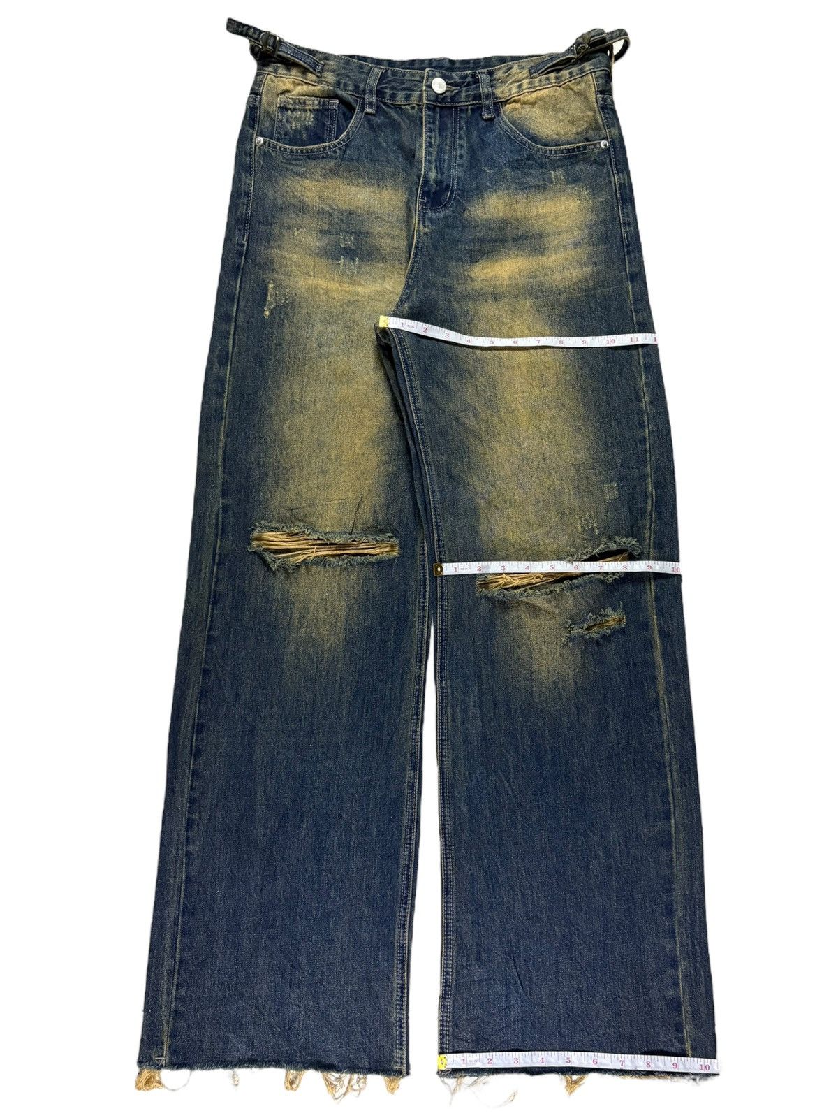 Japanese Brand Vintage Japanese Brand Rusty Wash Adjustable Baggy Jeans Size 32" / US 10 / IT 46 - 15 Thumbnail