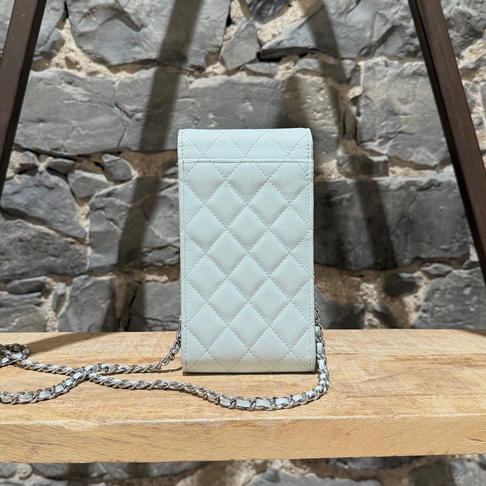 Chanel Chanel 2021 Caviar Leather Phone Holder Crossbody Chain Bag Size ONE SIZE - 3 Thumbnail