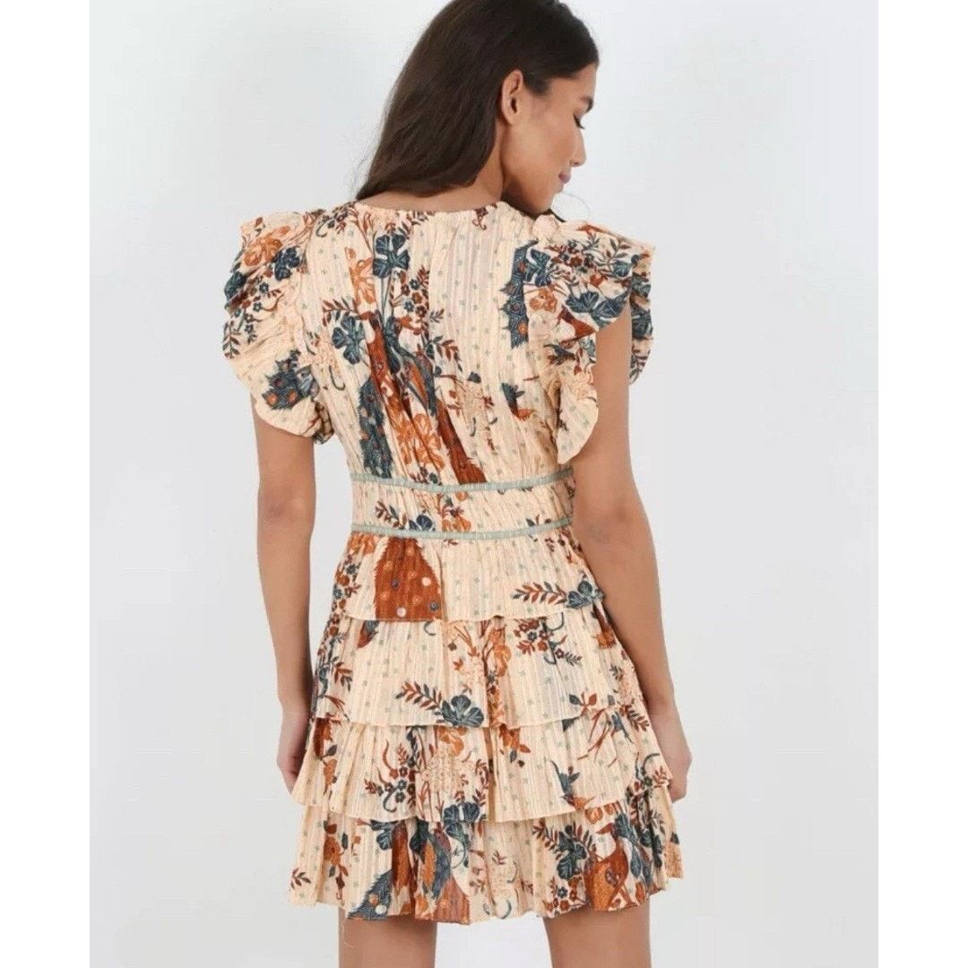 Ulla Johnson Ulla Johnson Marni Ruffled Mini Dress Peach Floral Size 14 Size XL / US 12-14 / IT 48-50 - 13 Thumbnail