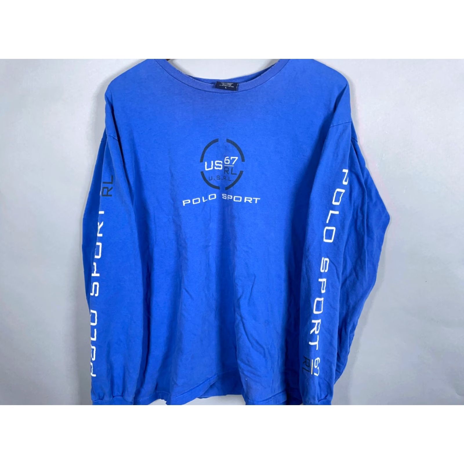 Vintage VINTAGE Polo Sport T-Shirt Long Sleeve Mens Large Blue Graphic Print 90s Retro Preppy Size US L / EU 52-54 / 3 - 4 Thumbnail