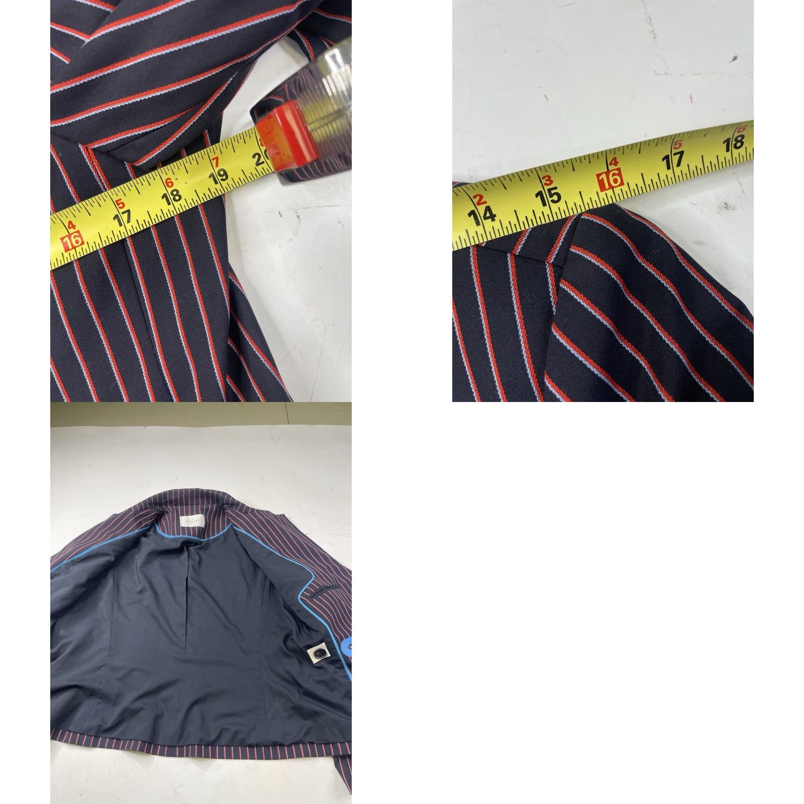Vintage Argent Workwear Classic Single Breasted Blazer Striped Jacket Womens 12 Size XL / US 12-14 / IT 48-50 - 8 Thumbnail