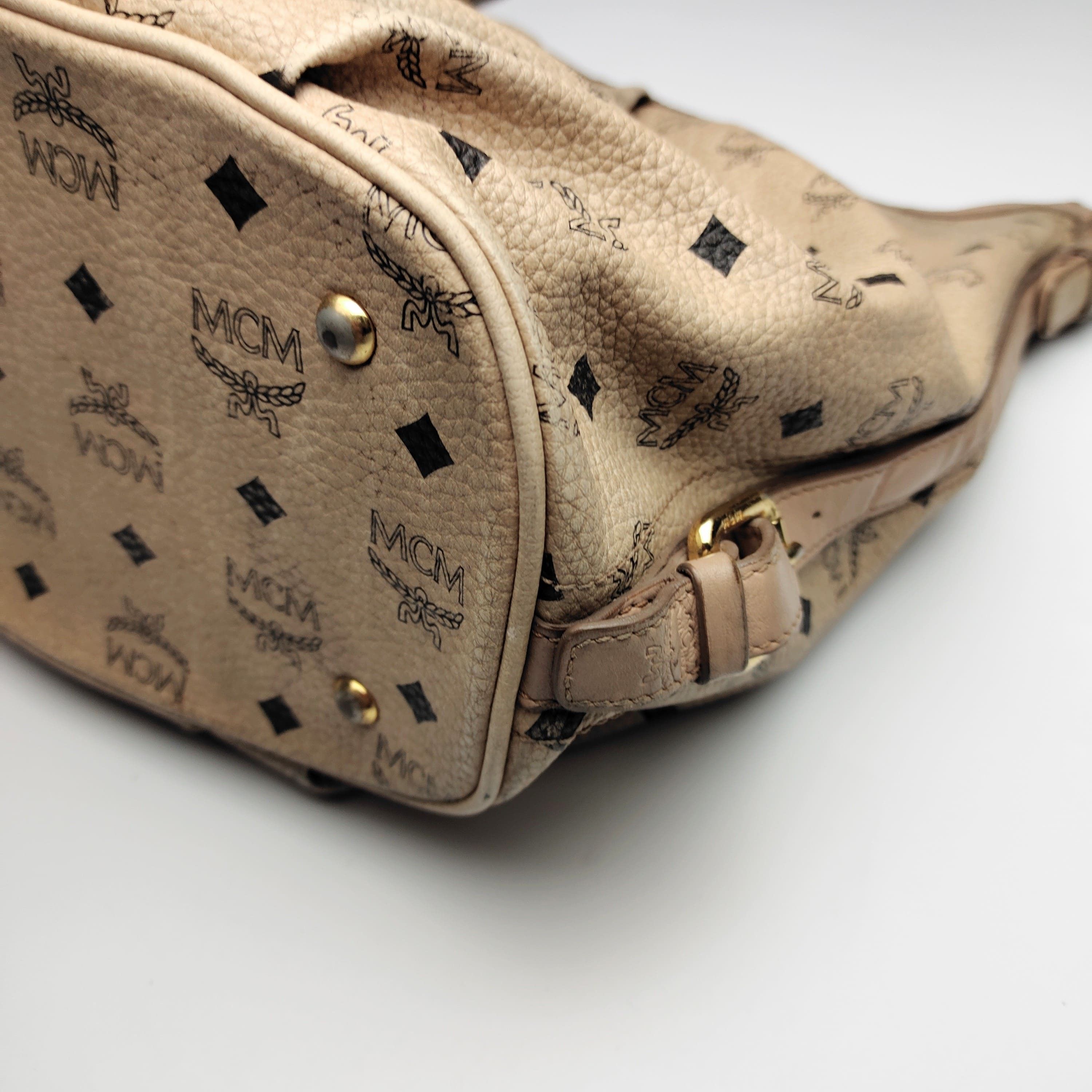 MCM Mcm White Visetos Hobo Shoulder Bag Large Size ONE SIZE - 6 Thumbnail