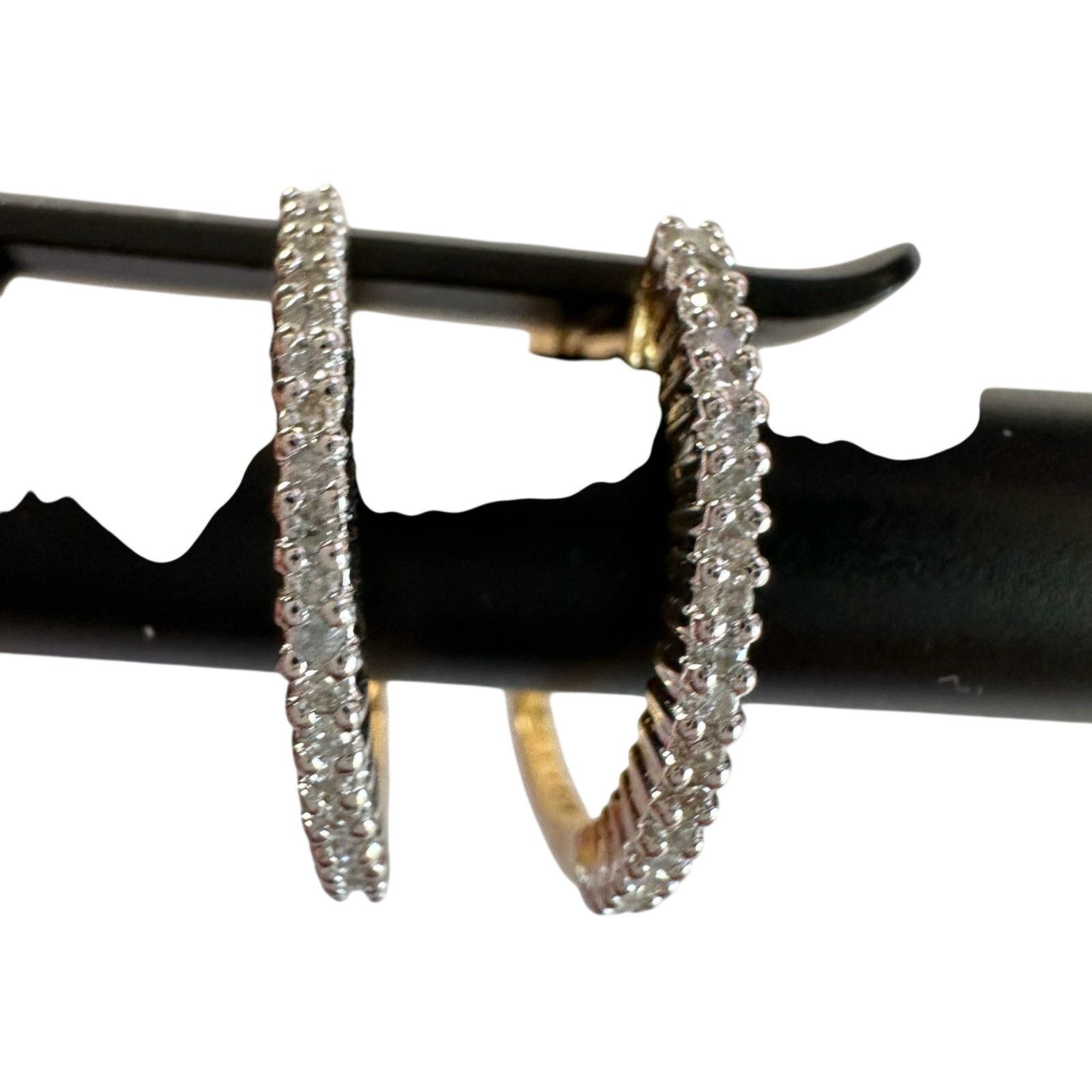 Other 1/3 Carat Natural Diamond Hoop Earrings Size ONE SIZE - 7 Thumbnail