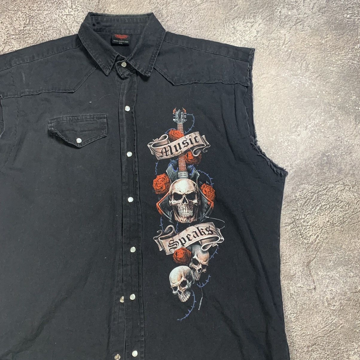 Vintage Vintage 90s Skull Graphic Vest Dark Grunge Horror Boxy XXL Size US XXL / EU 58 / 5 - 3 Thumbnail
