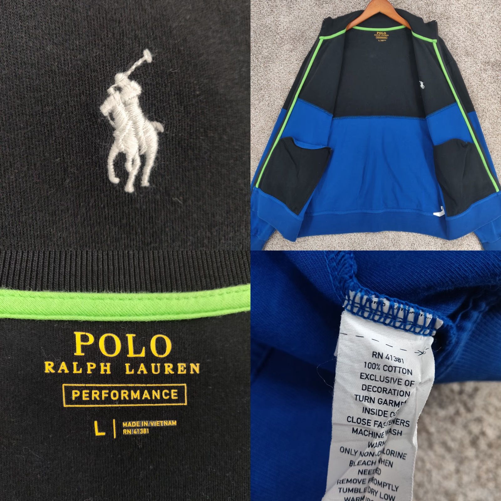 Polo Ralph Lauren Polo Ralph Lauren Track Jacket Mens Large Blue Full Zip Pony Logo Performance Size US L / EU 52-54 / 3 - 8 Thumbnail