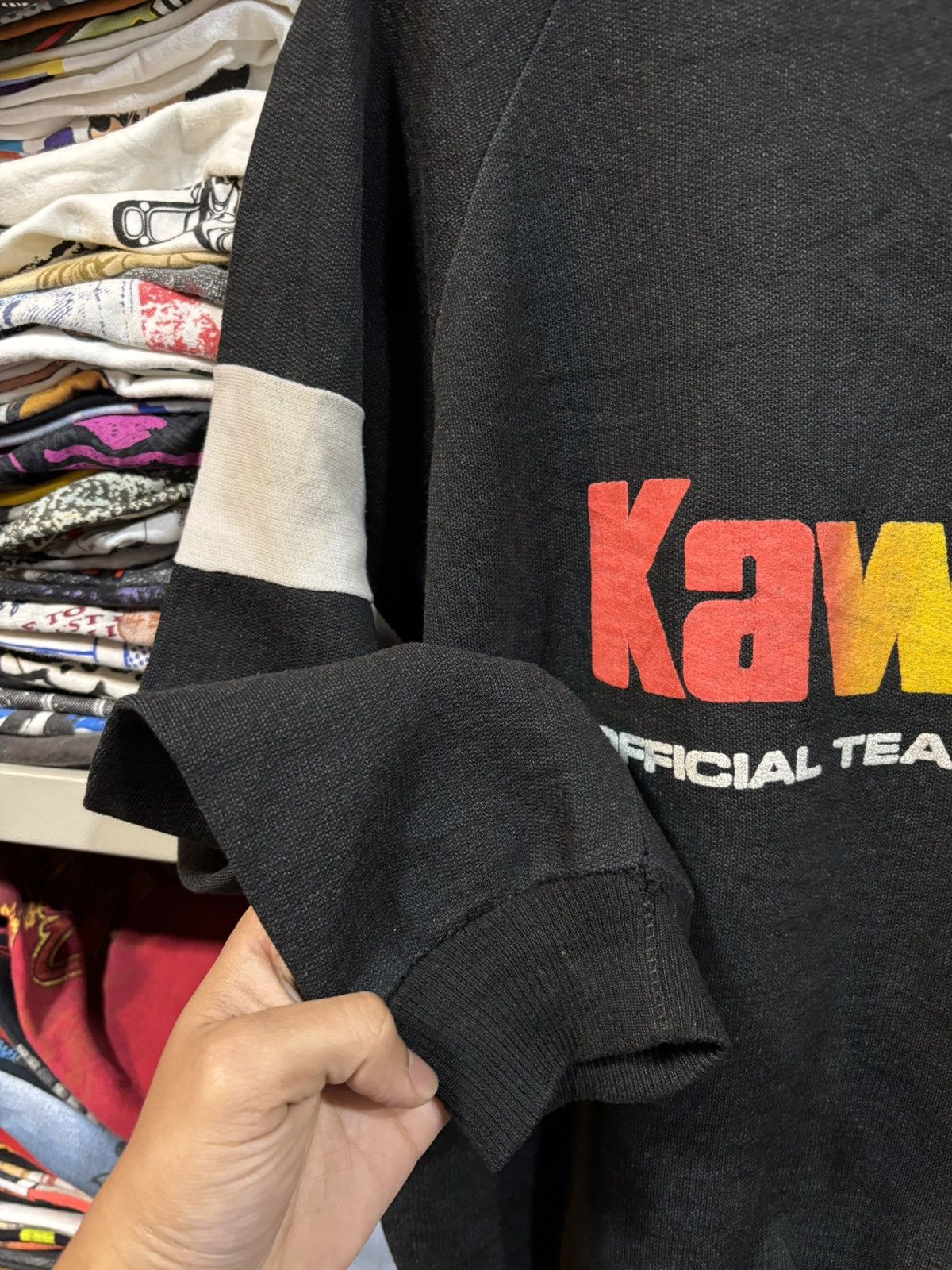 Other Vintage Kawasaki Sweatshirt 80s Size US L / EU 52-54 / 3 - 3 Thumbnail