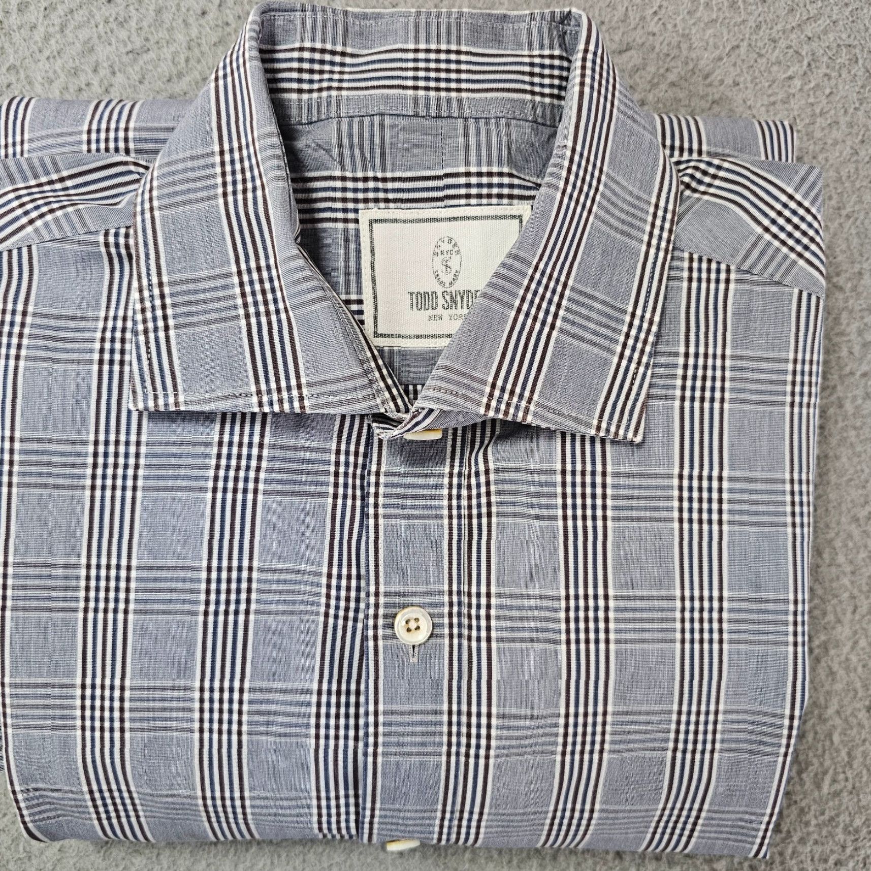 Todd Snyder Todd Snyder Dress Shirt Mens 16.5 34/35 Grey Glen Check Button Up Long Sleeve Shirt Size 46R - 2 Thumbnail