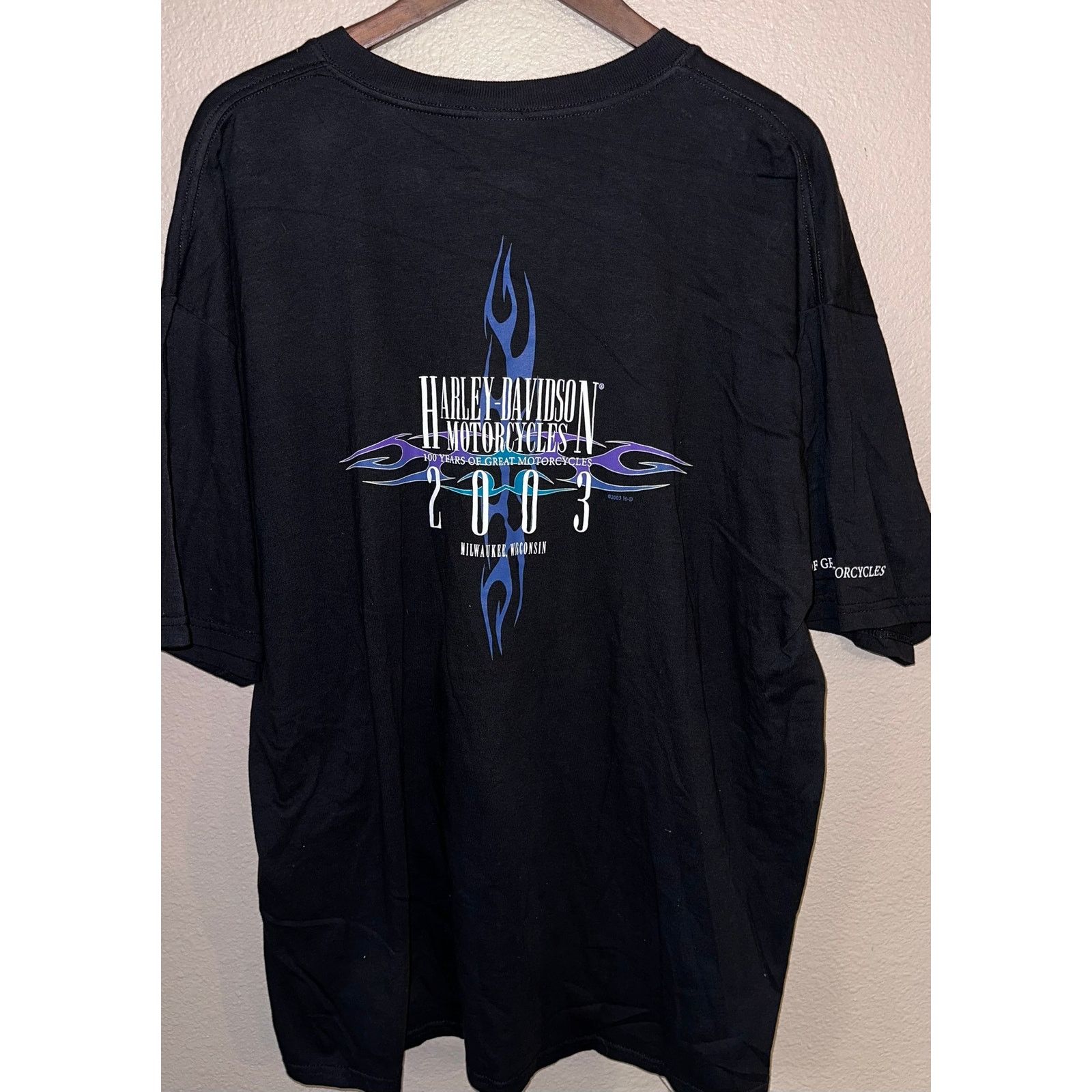 Harley Davidson 🔥 Vintage 2003 Harley-Davidson 100th Anniversary Tee 🔥 Size US XL / EU 56 / 4 - 2 Thumbnail