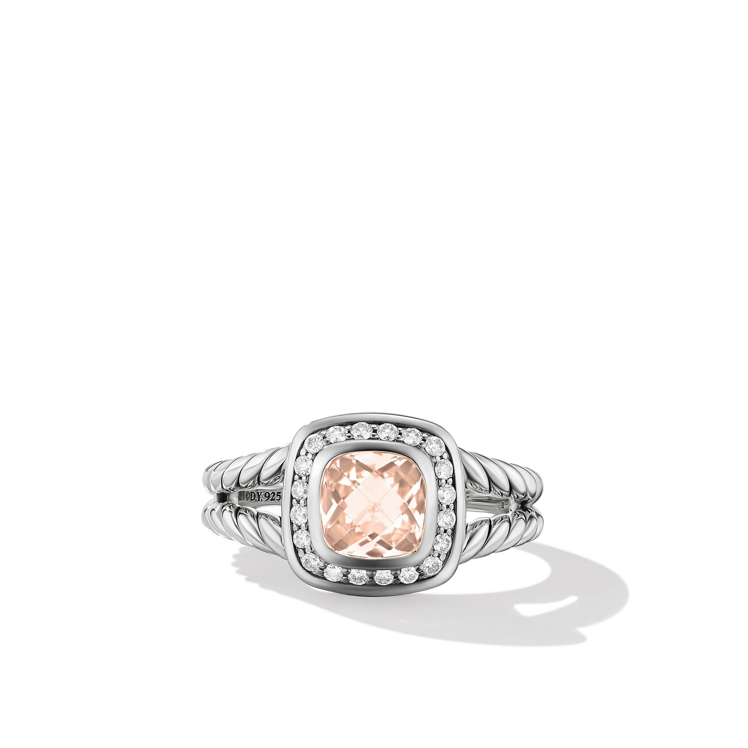 David Yurman o1w1db10525 R07443D Ring in Silver with Morganite & Diamond Size ONE SIZE - 3 Thumbnail