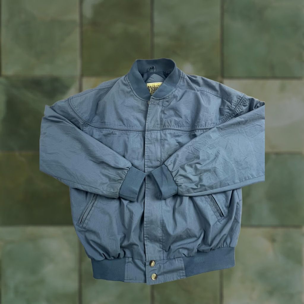 Vintage Original Windbreaker Jacket Mens Large Blue Bomber Full Zip Lightweight Lined Size US L / EU 52-54 / 3 - 1 Thumbnail