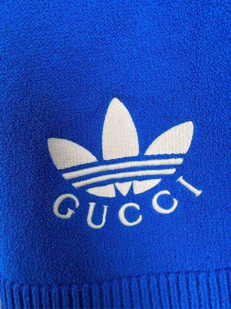 Gucci GUCCI x ADIDAS Blue Embroidered Logo Shorts-2506 Size US 30 / EU 46 - 3 Thumbnail