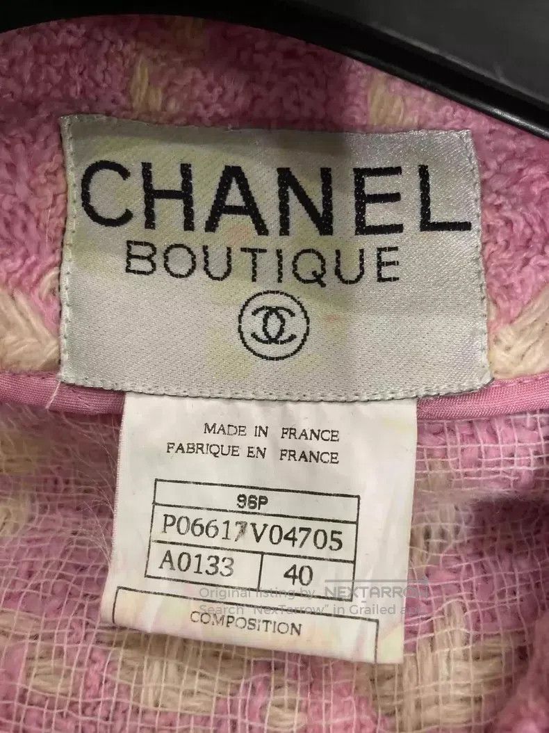 Chanel Chanel Cherry blossom pink bird plaid four-pocket jacket Size S / US 4 / IT 40 - 4 Thumbnail