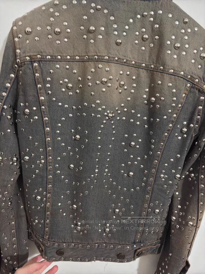 Saint Laurent Paris Saint Laurent Paris Blue-Grey Washed Yellow Mud Studs Deni Size US S / EU 44-46 / 1 - 4 Thumbnail