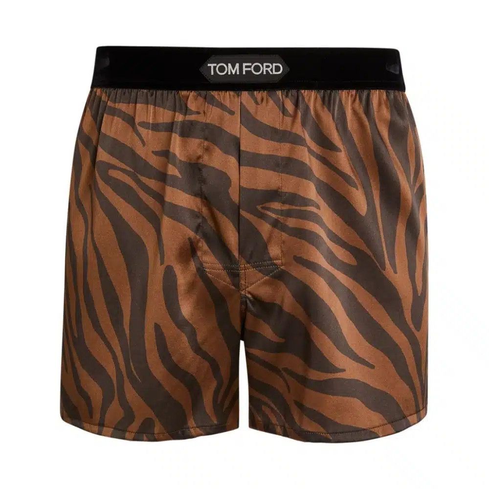 Tom Ford o1loc1c0625 IST4LE4 Silk Boxer Short in Brown Size US 30 / EU 46 - 1 Thumbnail