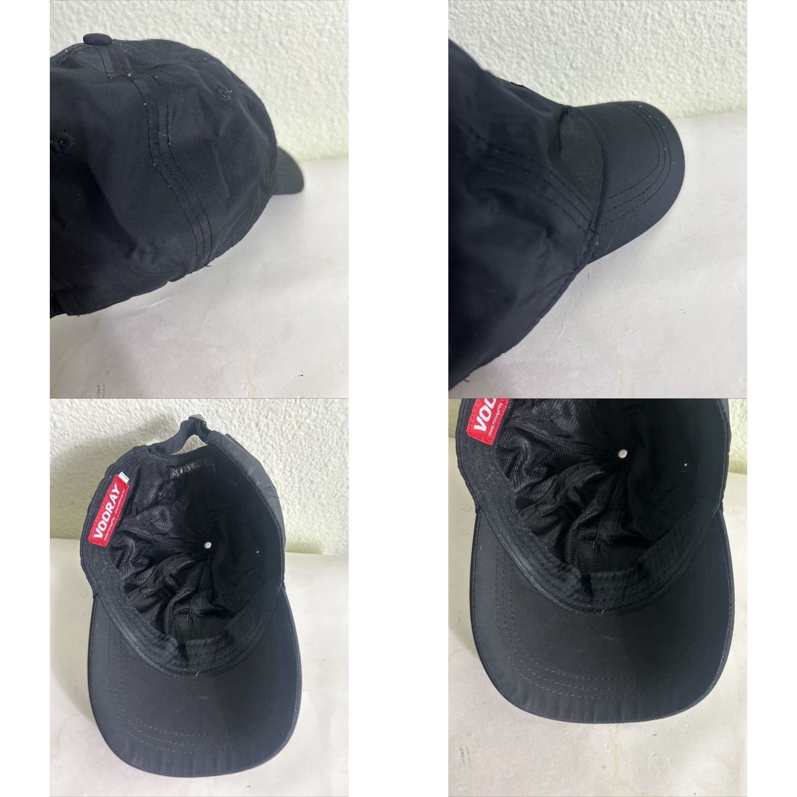 Vintage Vooray Strapback Baseball Hat Black Polyester Adjustable Men One Size Stains Hat Size ONE SIZE - 9 Thumbnail