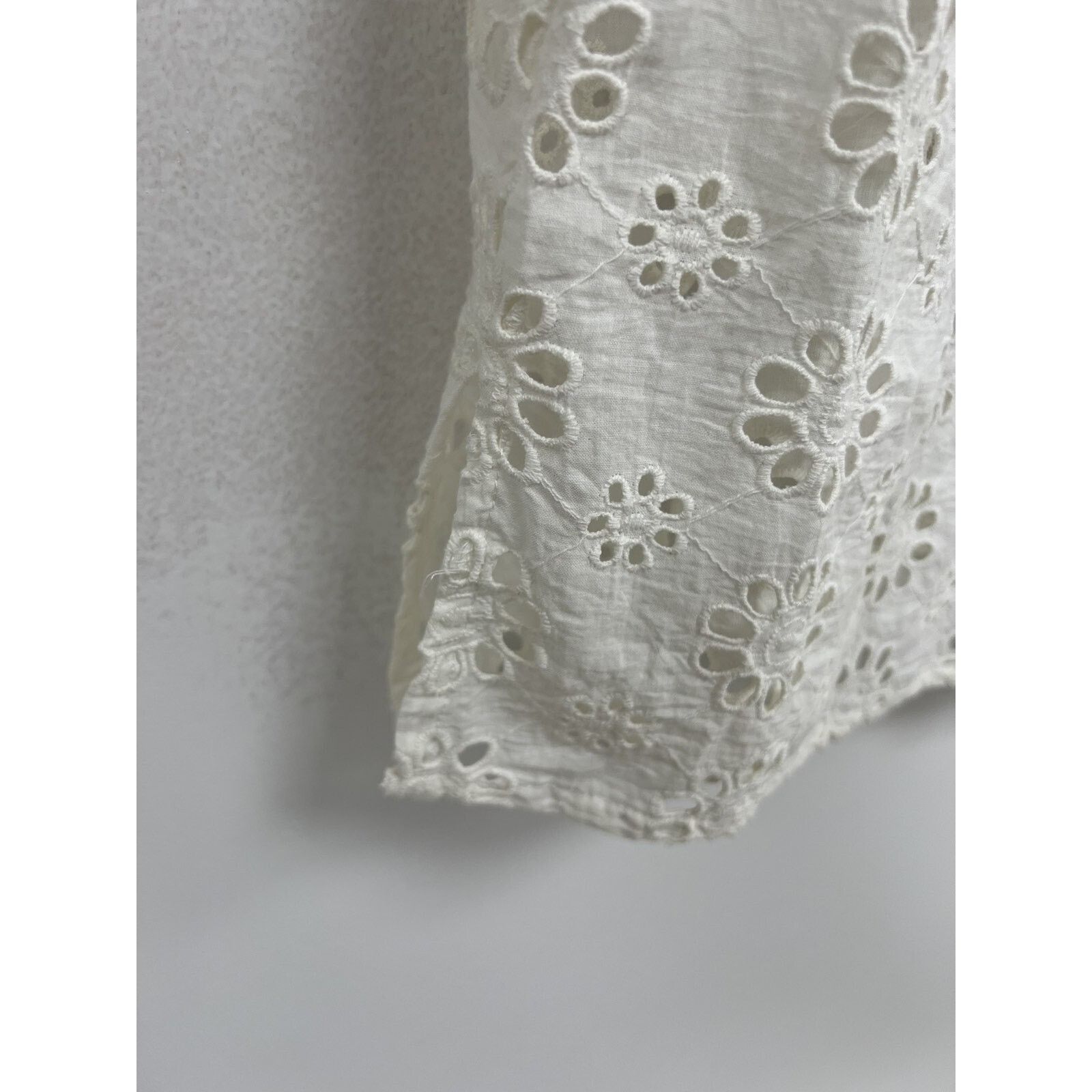 & Other Stories MULTIPLES Women Eyelet Blouse Cotton 3/4 Sleeve A001427 Size M / US 6-8 / IT 42-44 - 4 Thumbnail