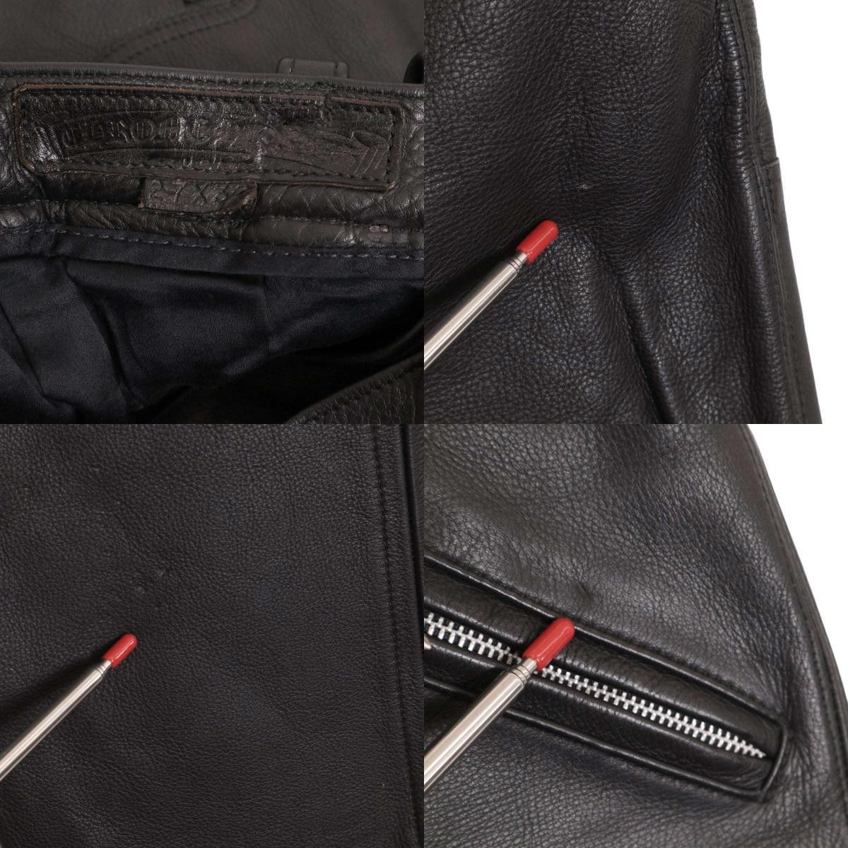 Chrome Hearts Chrome Hearts Flare Knee Leather Pants Size US 27 - 2 Thumbnail
