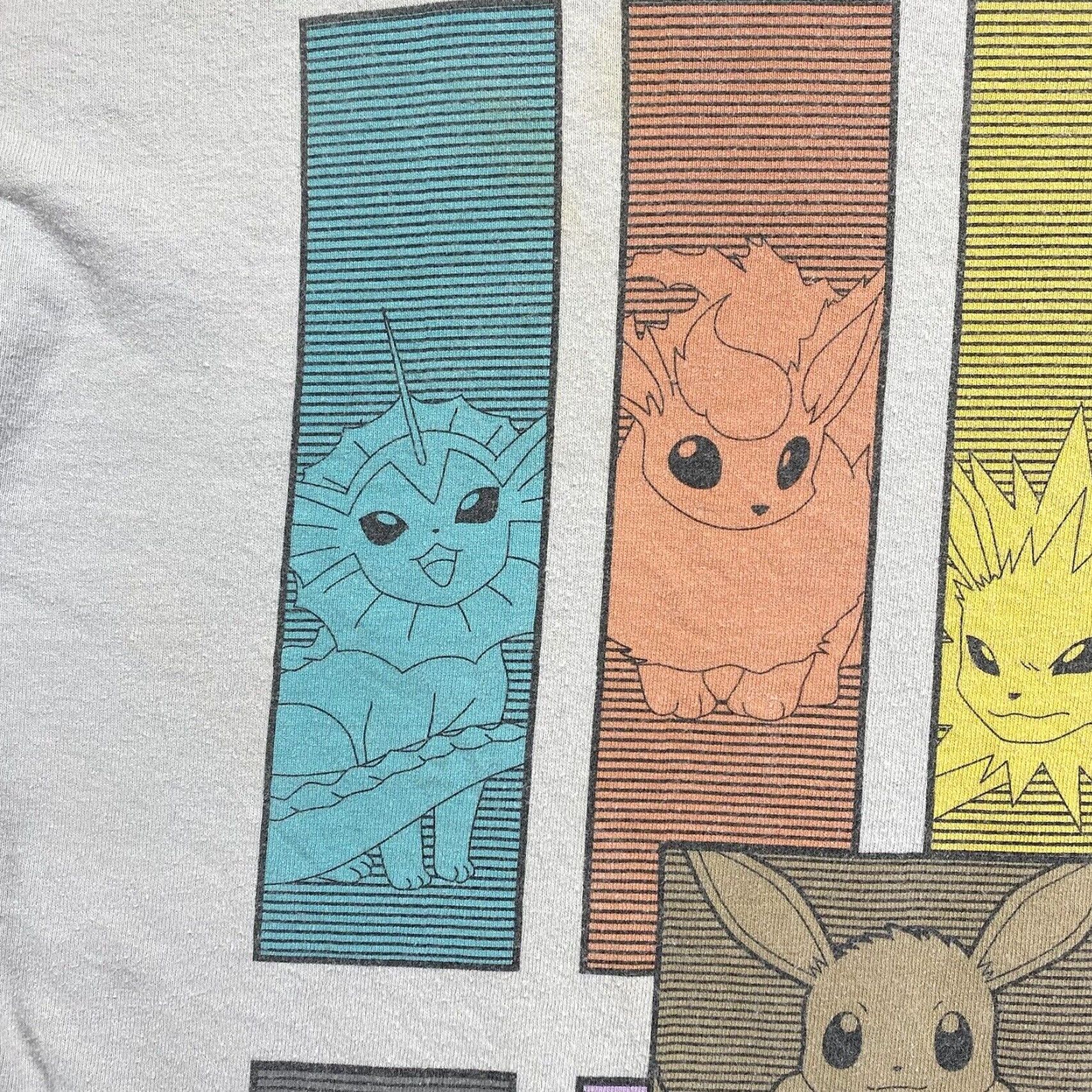Vintage VINTAGE Pokémon Eevee Graphic T-Shirt Unisex Adults Extra Small Gray Cotton Spring Summer Pokemon Size US XS / EU 42 / 0 - 5 Thumbnail