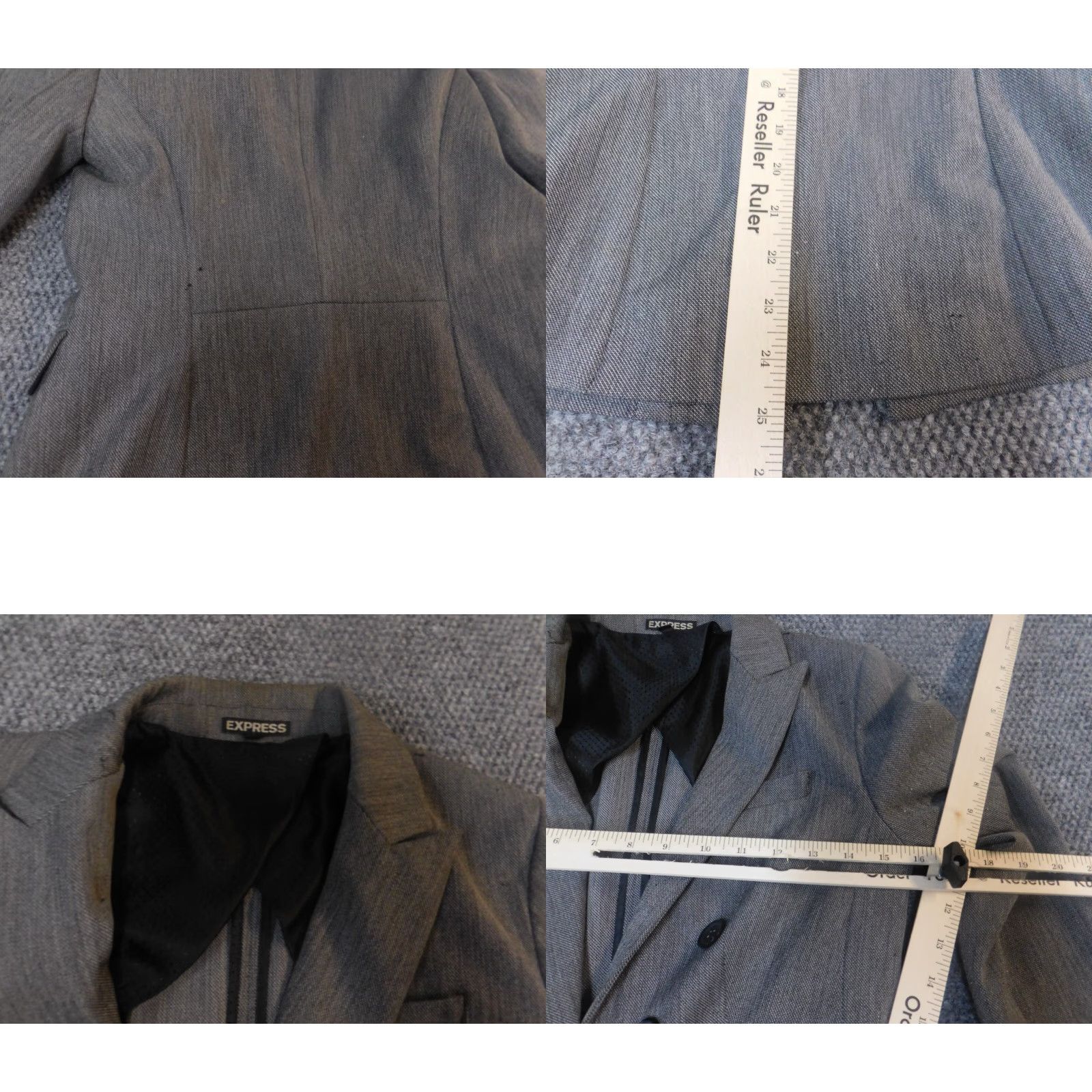 Express Express Blazer Womens 4 Gray Knit Polyester Button Classic Jacket Blazer Womens Regular Fall Spring Mens Girls Size S / US 4 / IT 40 - 8 Thumbnail