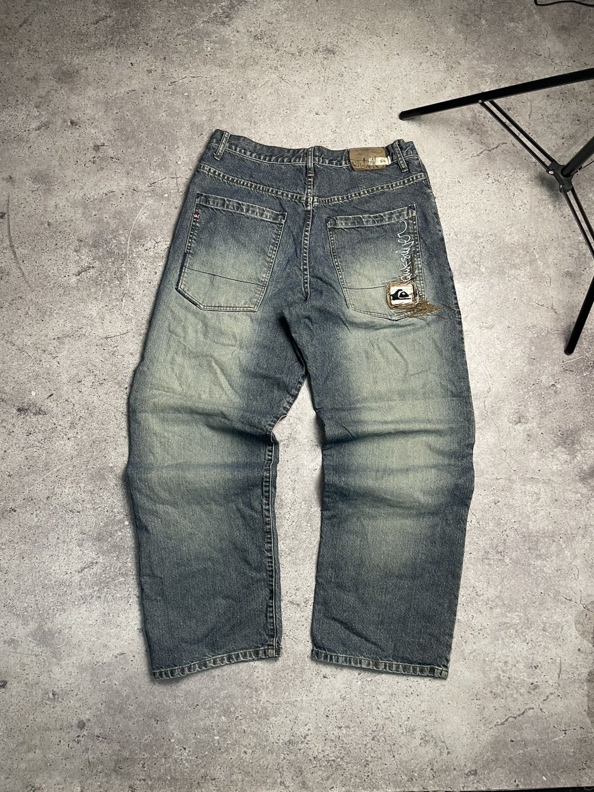 Quicksilver Vintage Quicksilver Skate Baggy Grey Denim Jeans 34 Size US 34 / EU 50 - 1 Thumbnail