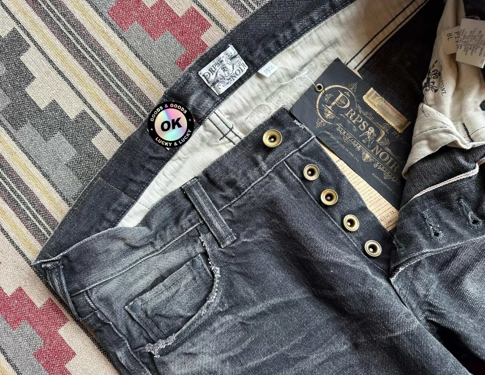 Prps Prps Noir P61P21VBL Heavy Washed Distressed Ripped Cut 32 Size US 32 / EU 48 - 5 Thumbnail