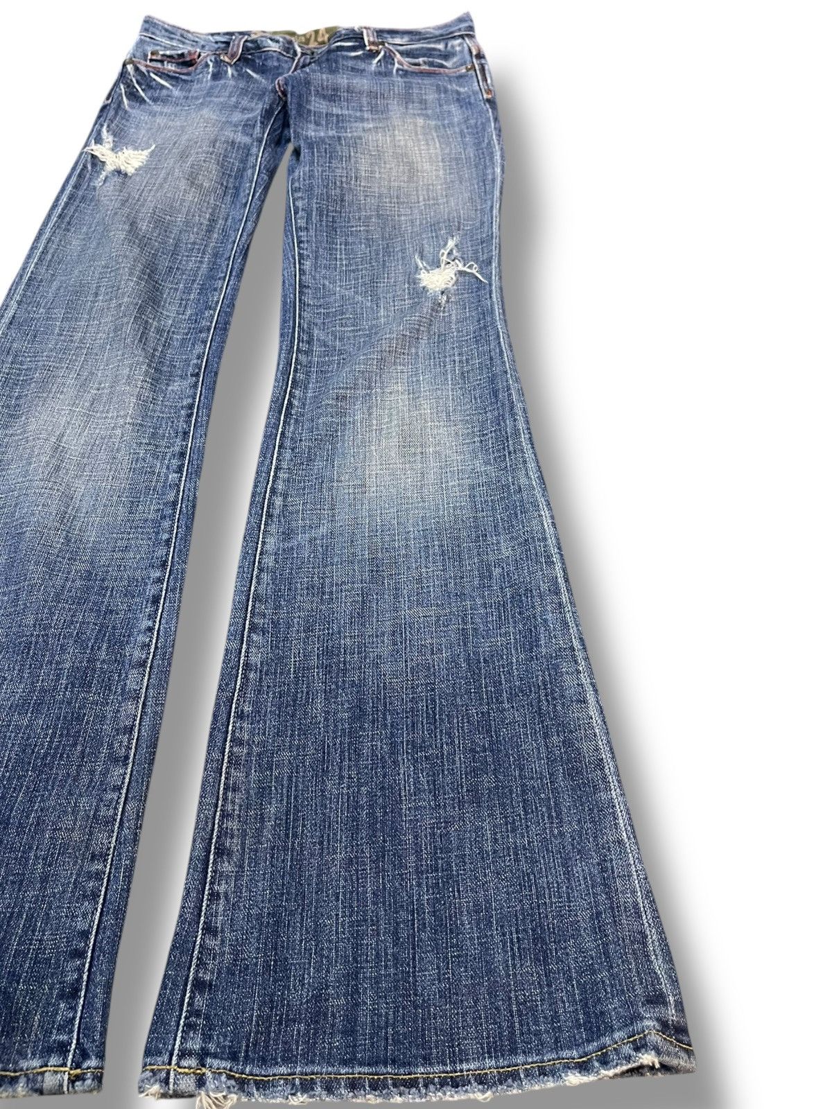 American Apparel × Who Decides War Vintage Sacred Blue Flare Bootcut Denim Size US 28 / EU 44 - 4 Thumbnail