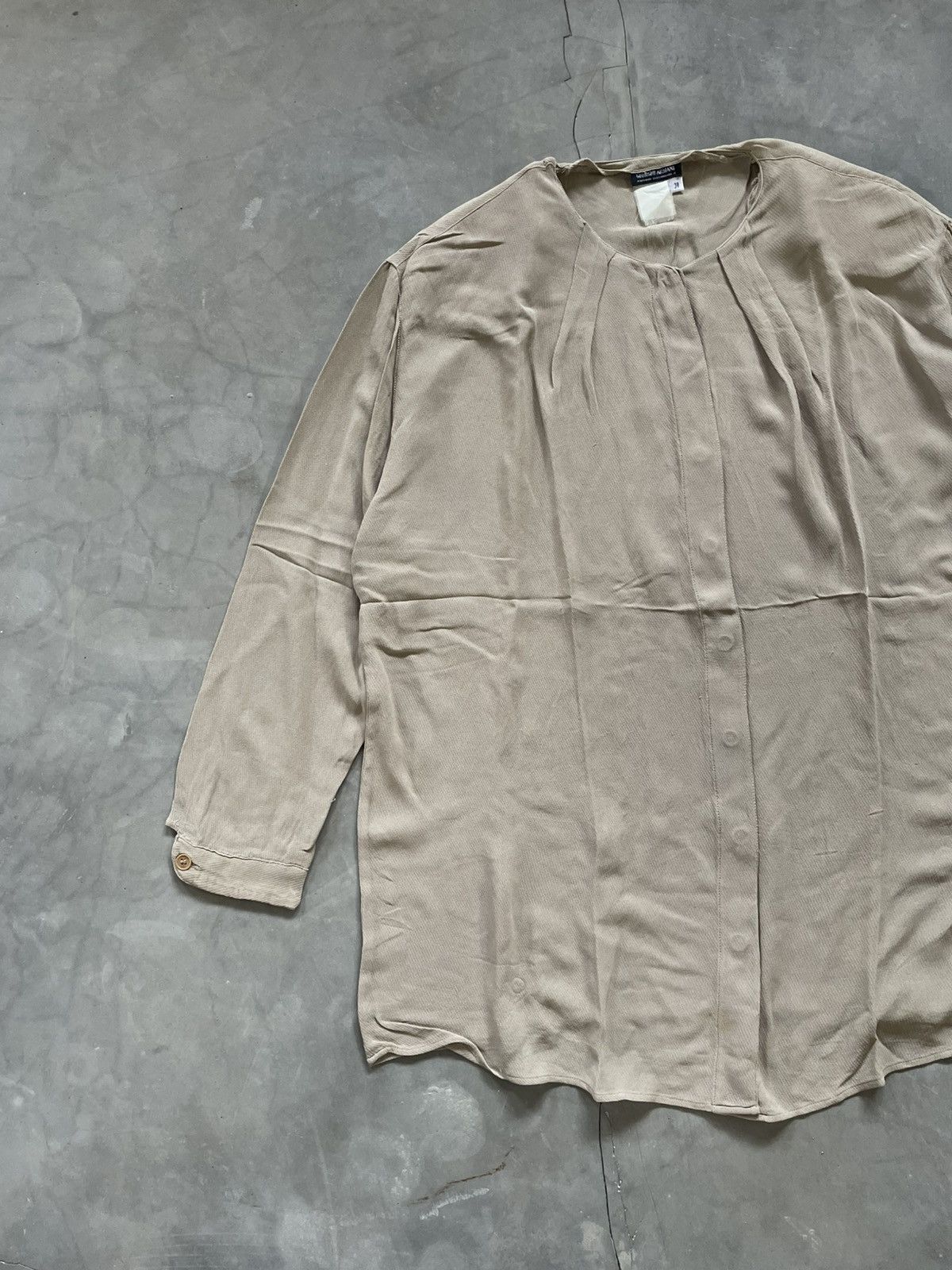 Giorgio Armani Vintage Giorgio Armani Archive Silk Pleated Blouse Size L / US 10 / IT 46 - 3 Thumbnail