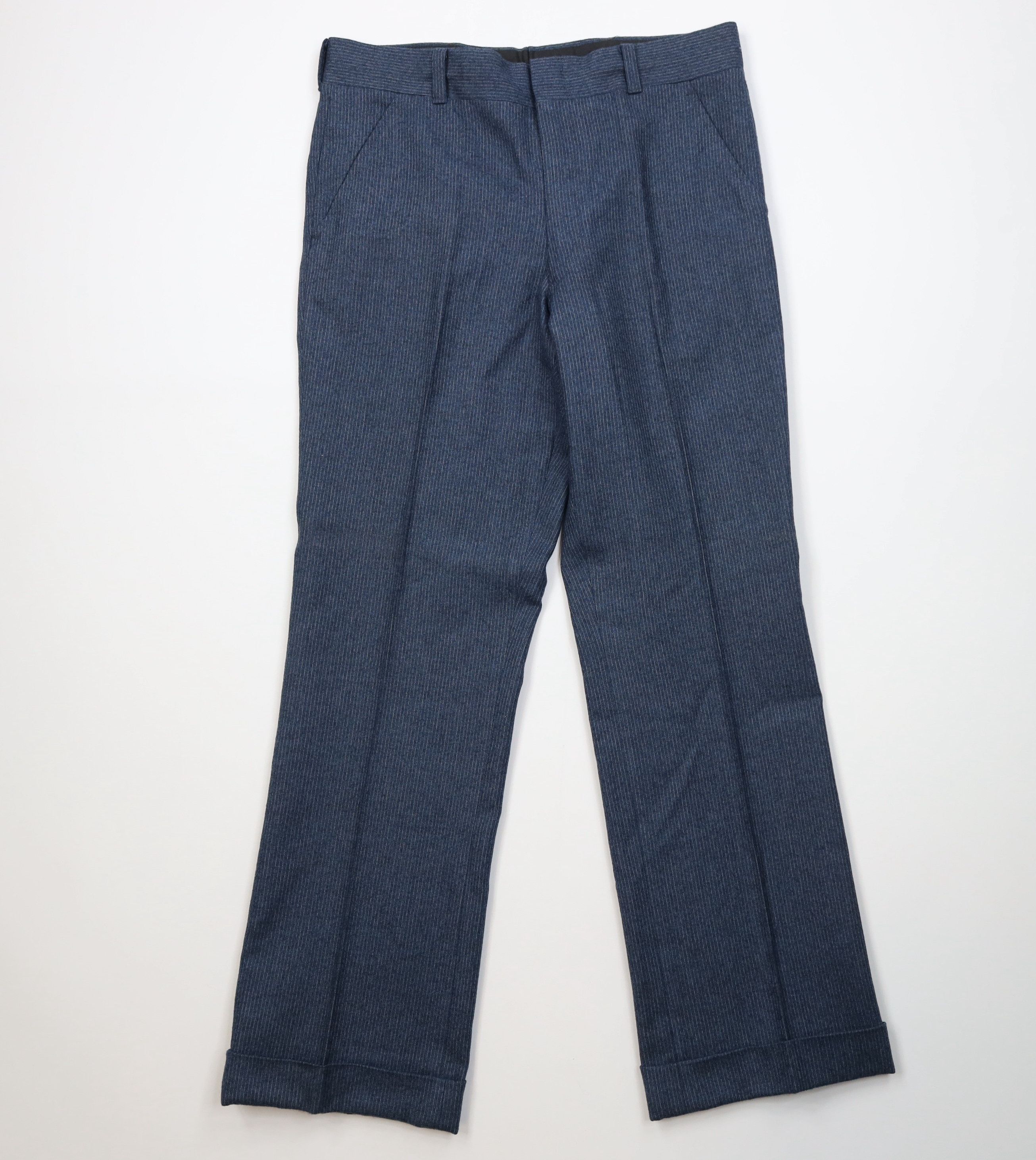 Vintage Vintage 70s Streetwear Wool Flannel Knit Wide Leg Pants USA Size US 32 / EU 48 - 1 Thumbnail