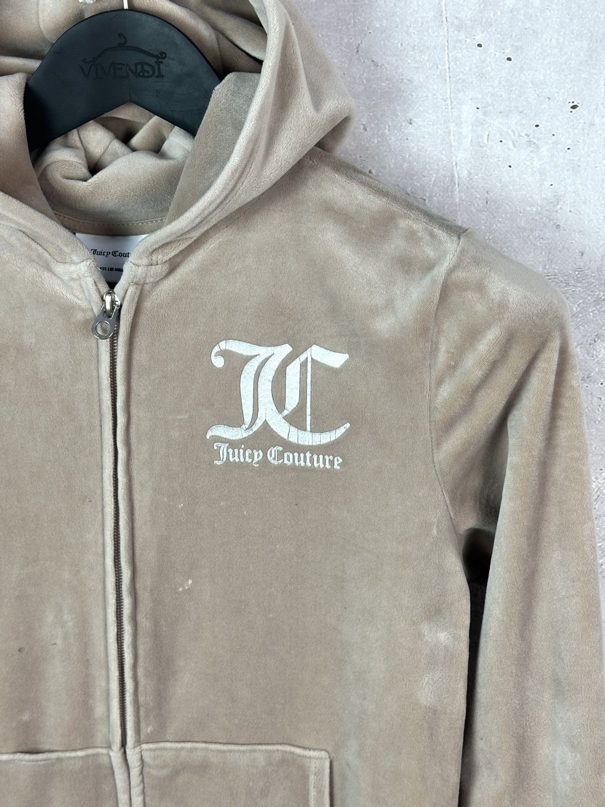 Juicy Couture Juice Couture Velvet Beige Zip Women’s Long Sleeve Hoodie Size S / US 4 / IT 40 - 5 Thumbnail