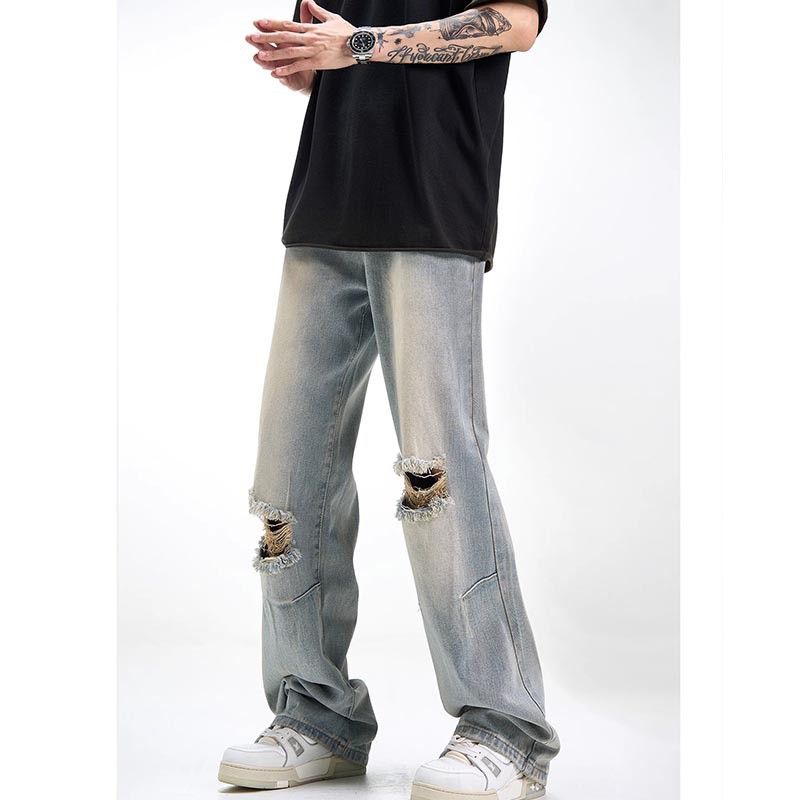 Japanese Brand American cleanfit washed distressed loose ripped jeans Size US 32 / EU 48 - 3 Thumbnail