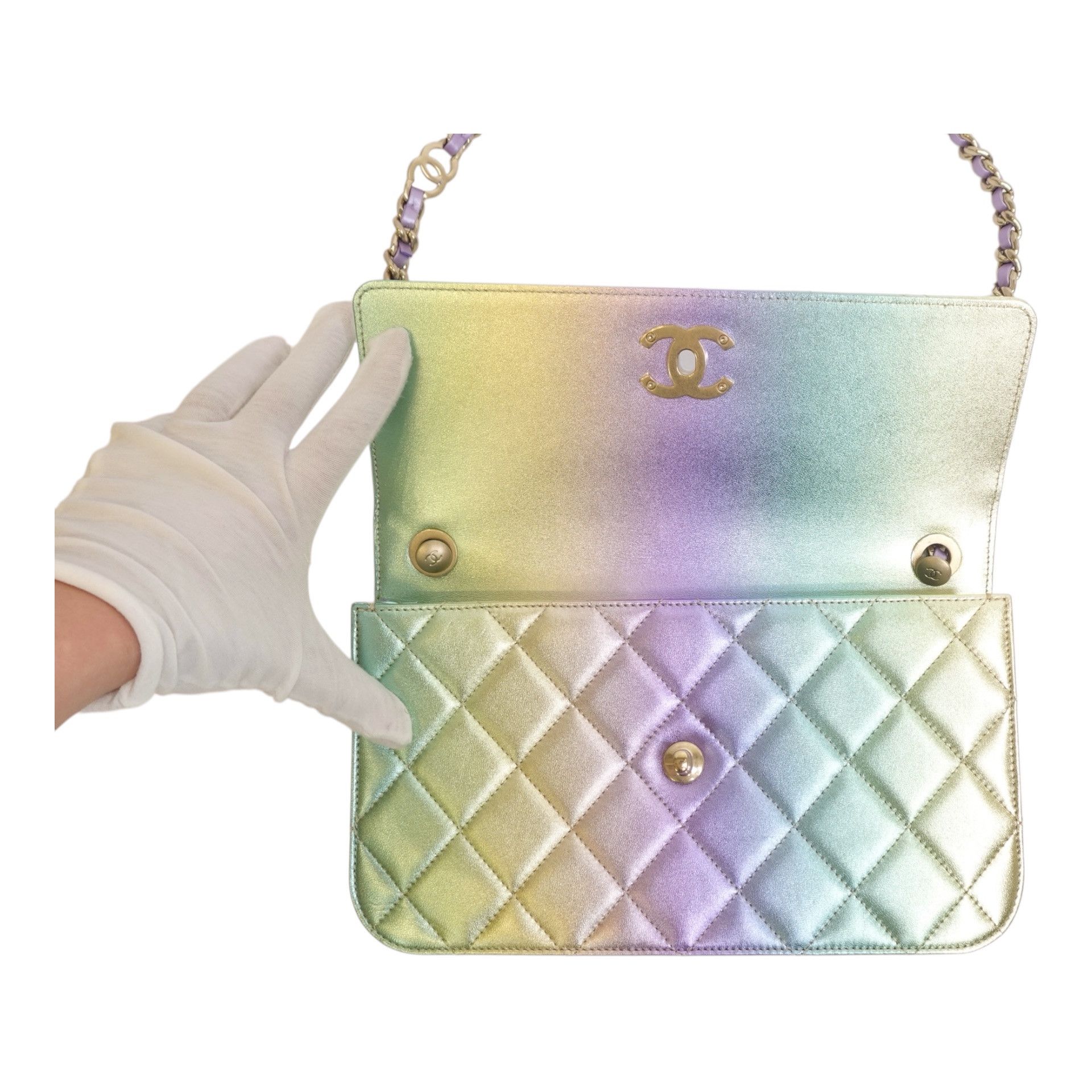 Chanel Chanel Gradient Metallic Lambskin Quilted Walking Mood Flap Size ONE SIZE - 6 Thumbnail