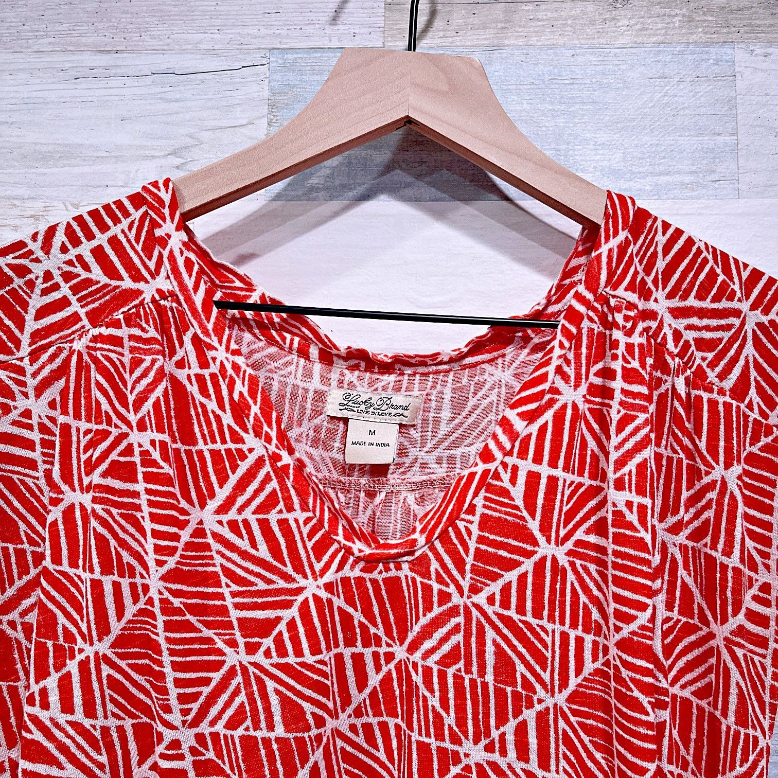 Lucky Brand Lucky Brand Marny Mosaic Tile Top Orange White Womens Medium Size M / US 6-8 / IT 42-44 - 3 Thumbnail